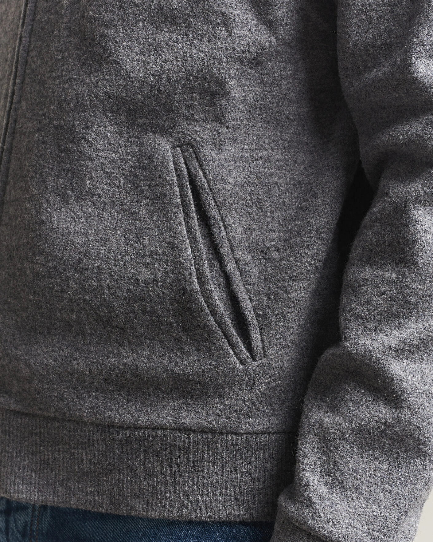 Herr | Tröjor | NN07 | Soft Boiled Wool Full Zip Dark Grey Melange