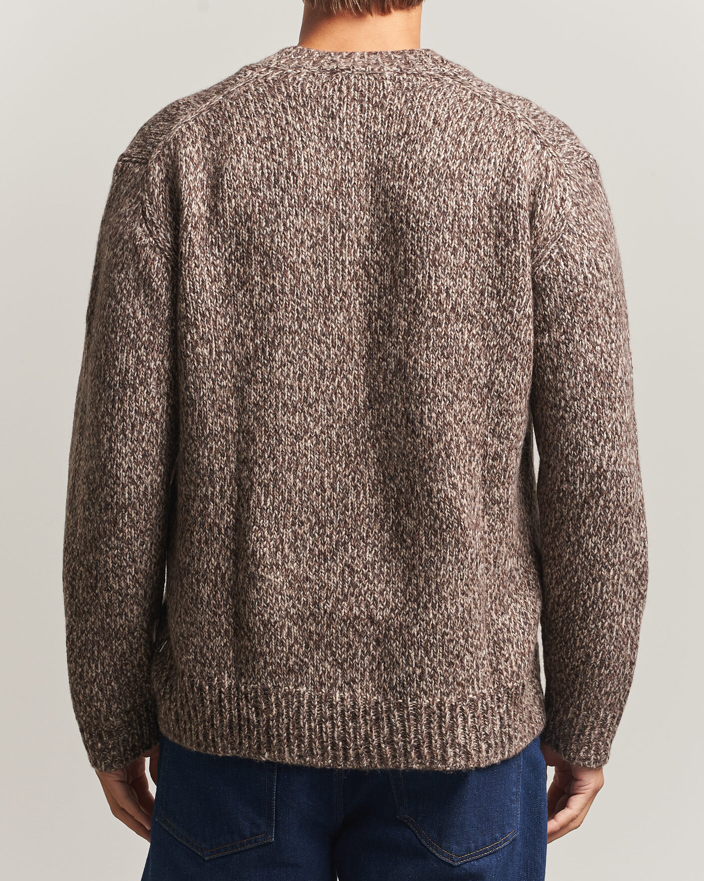 Herr | Tröjor | NN07 | Flint Wool Knitted V-Neck Deep Truffle