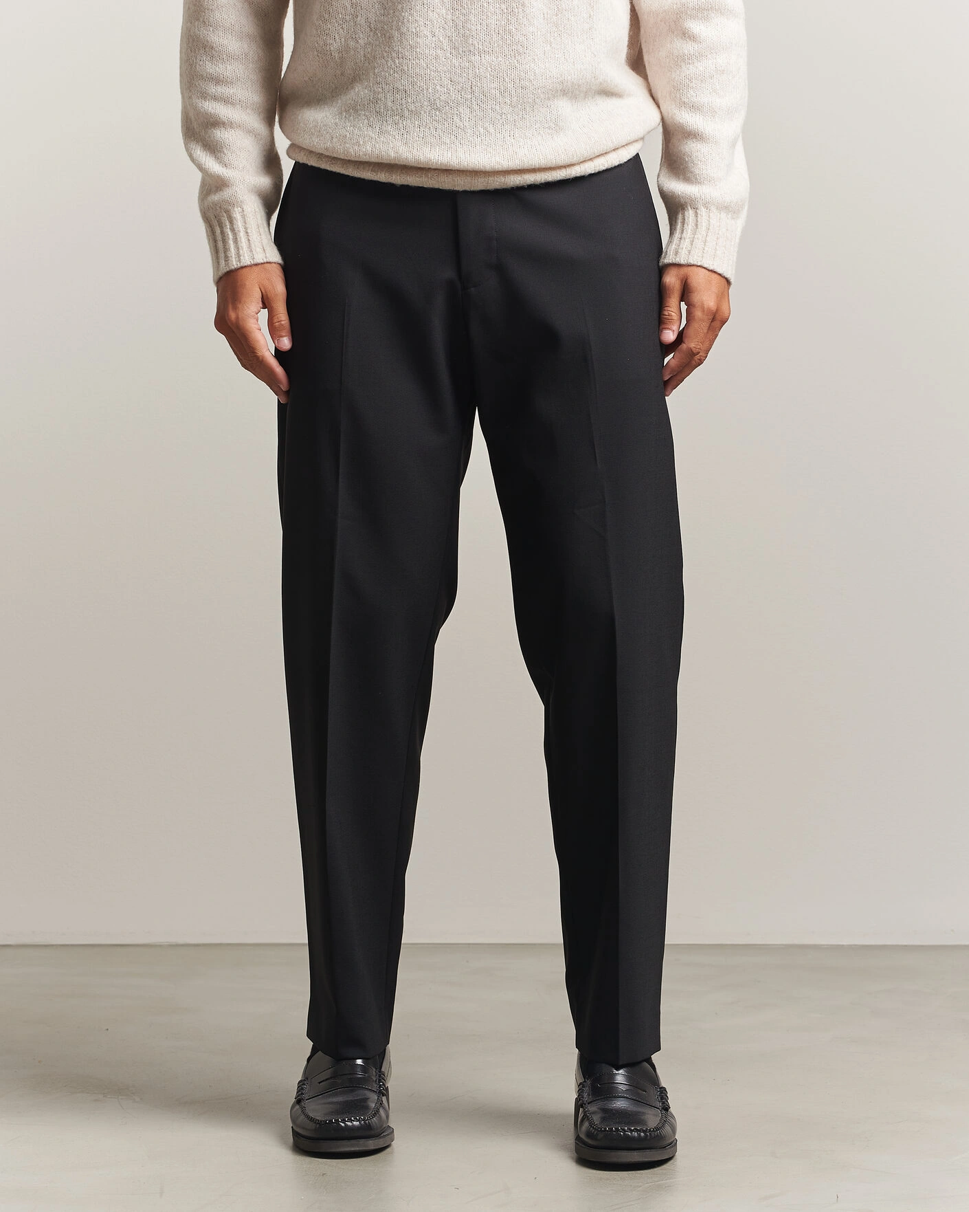Herr | Byxor | NN07 | Brendan Wool Drawstring Trousers Black