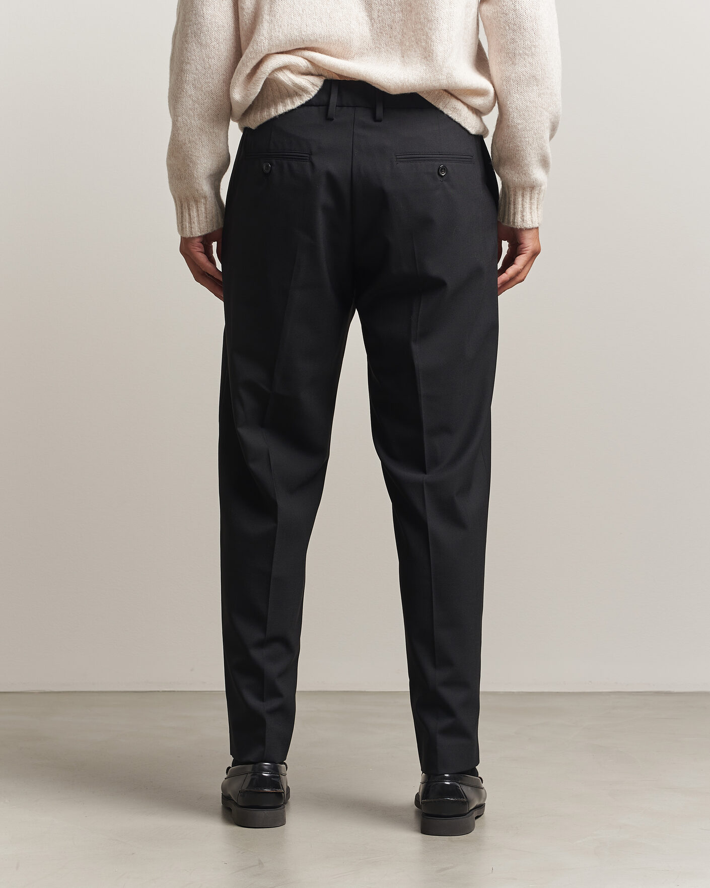 Herr | Byxor | NN07 | Brendan Wool Drawstring Trousers Black