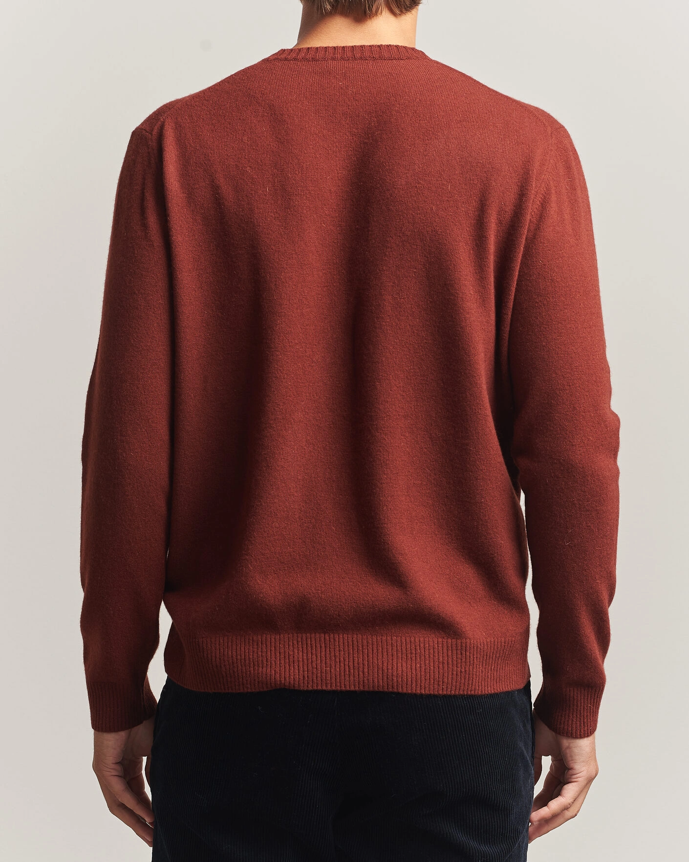 Herr | Tröjor | Oscar Jacobson | Valter Wool/Cashmere Round Neck Orange Rust