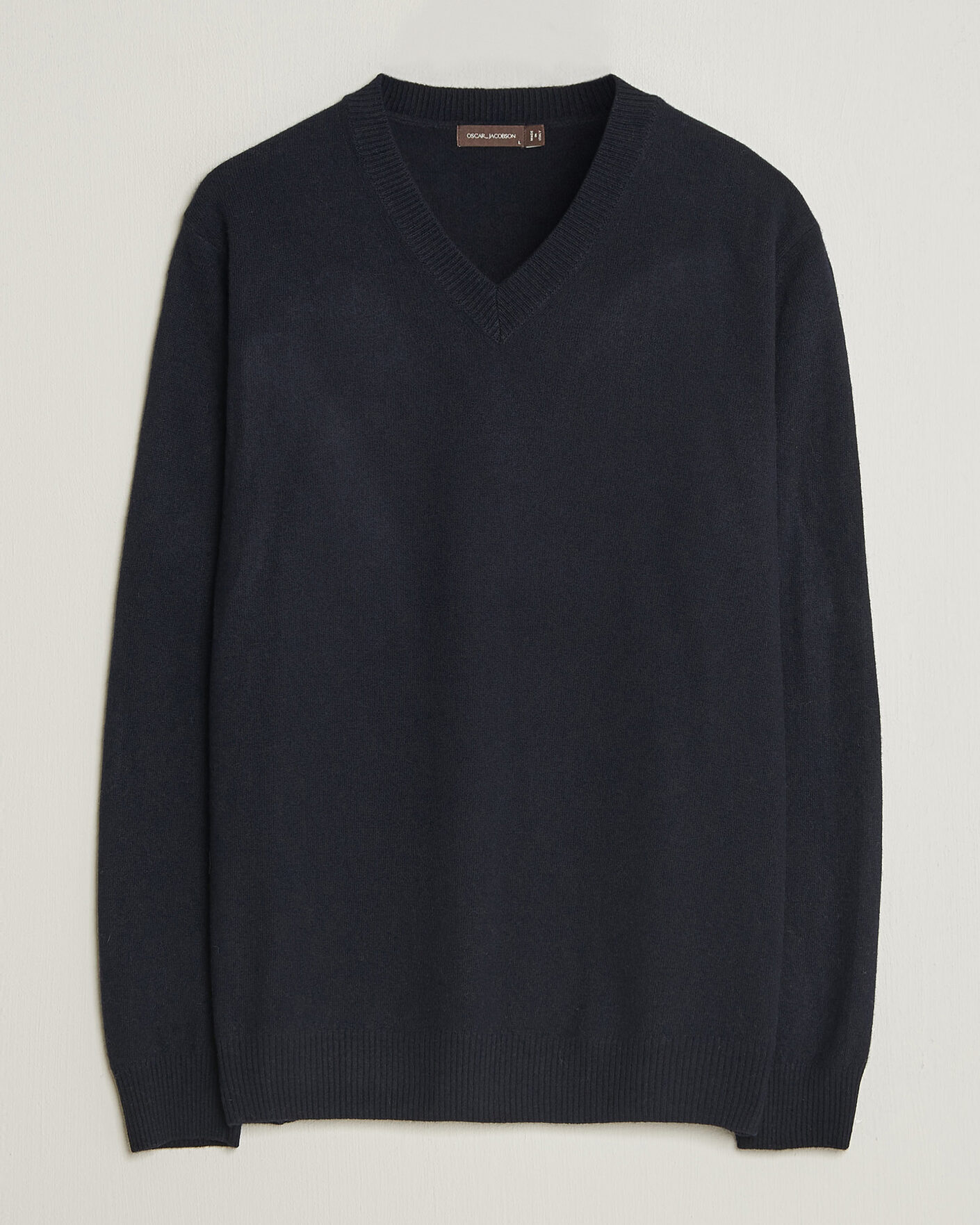 Herr | Tröjor | Oscar Jacobson | Gregor Wool/Cashmere V-Neck Navy