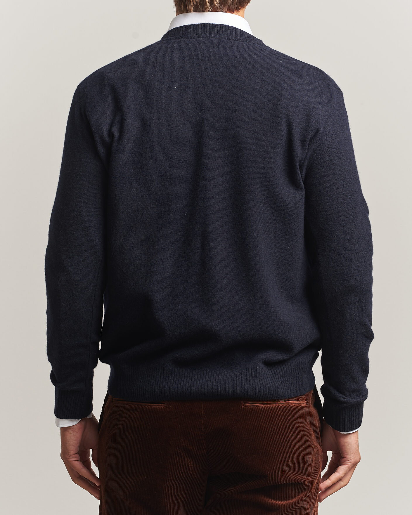 Herr | Tröjor | Oscar Jacobson | Gregor Wool/Cashmere V-Neck Navy