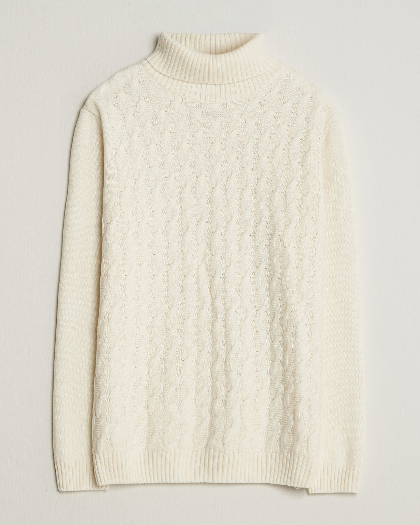 Herr | Tröjor | Oscar Jacobson | Seppo Cable Knitted Rollneck White