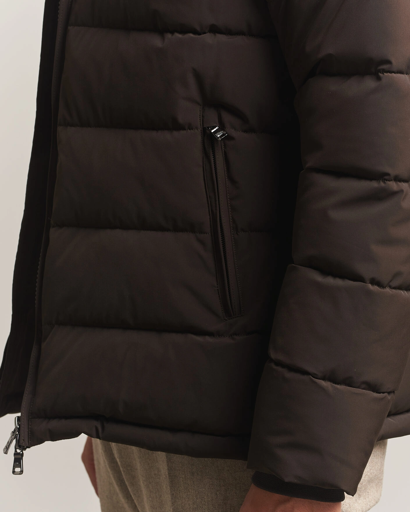 Herr | Jackor | Oscar Jacobson | Hooded Puffer Jacket Brown