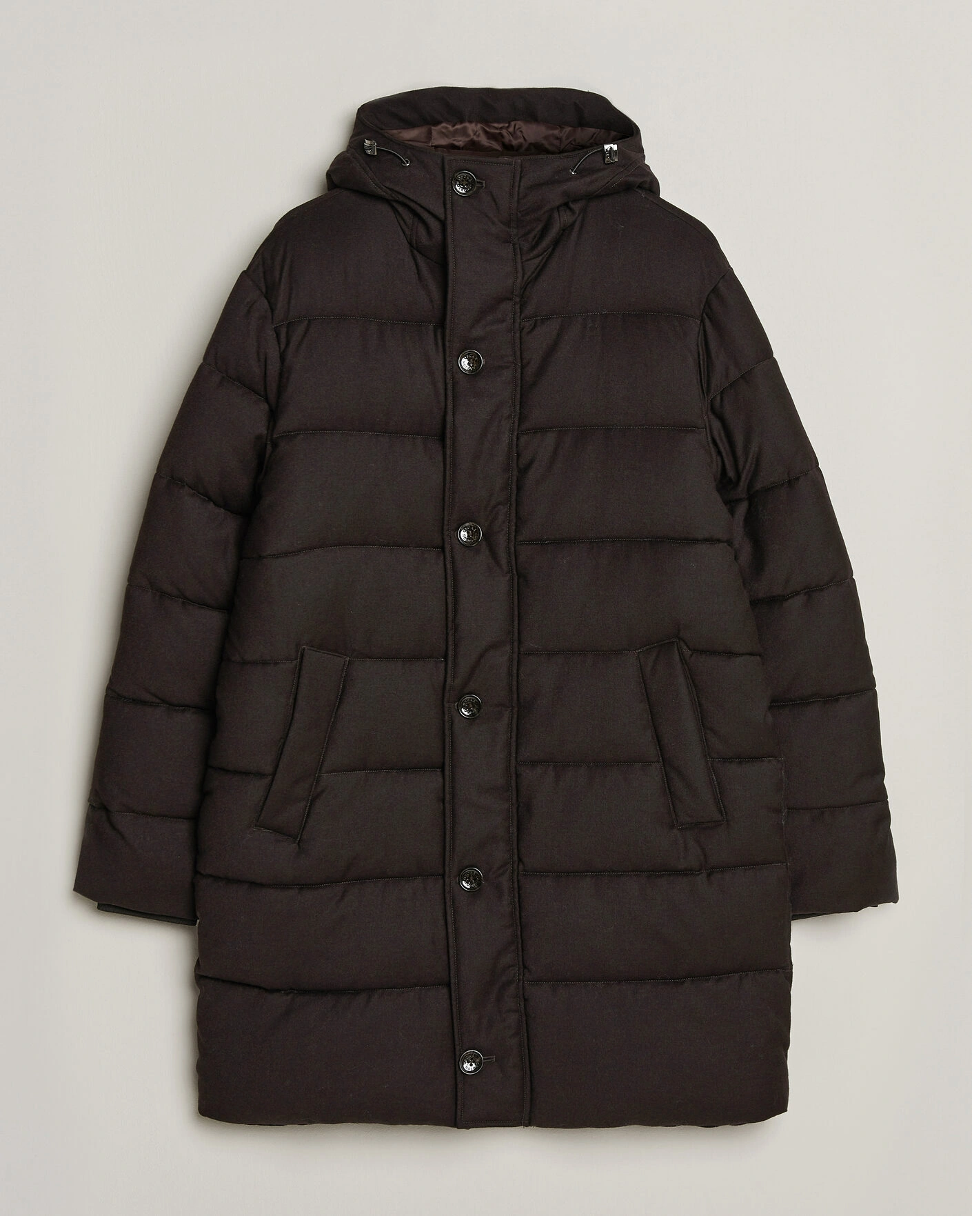 Herr | Jackor | Oscar Jacobson | Padded Flannel Parka Brown