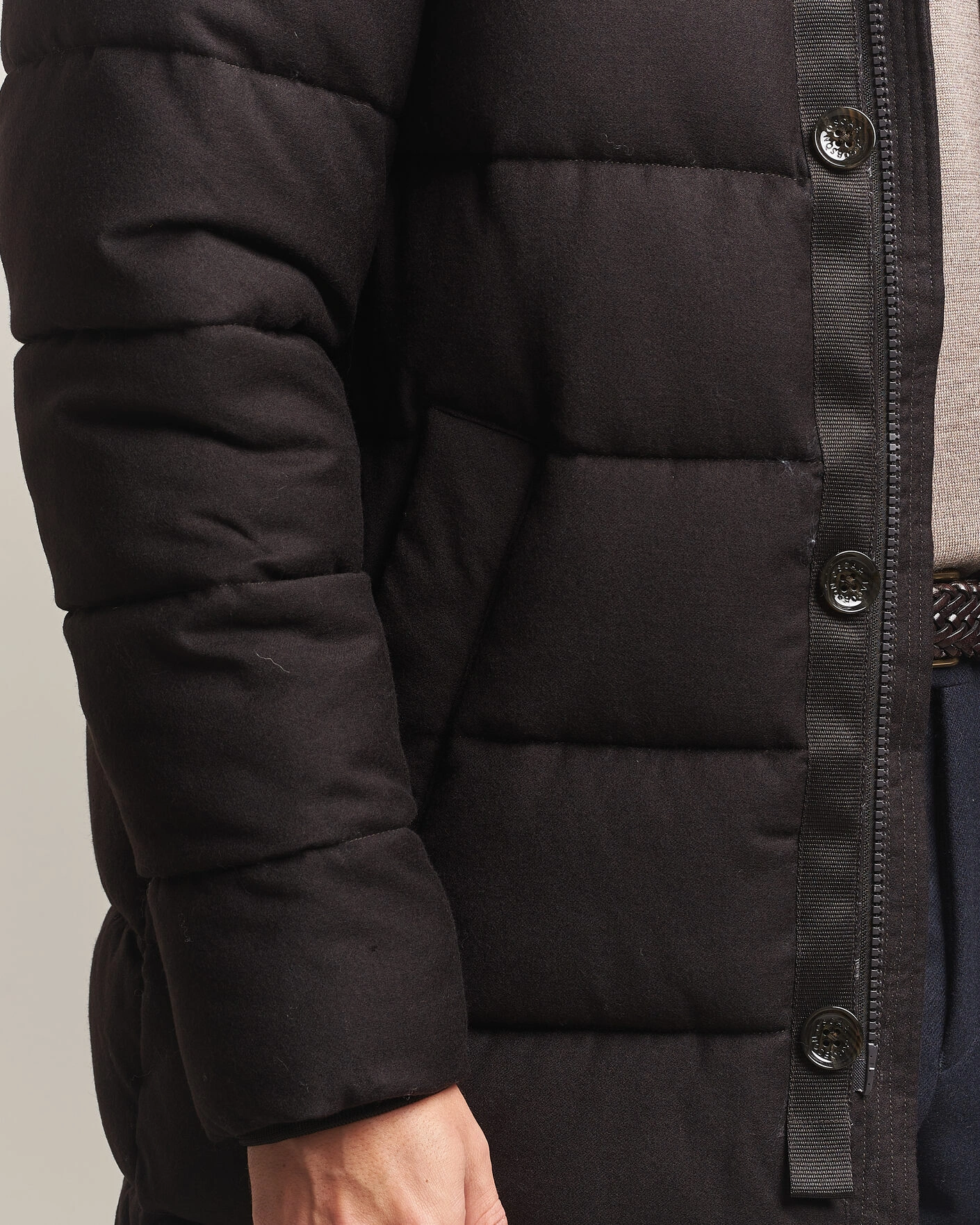 Herr | Jackor | Oscar Jacobson | Padded Flannel Parka Brown