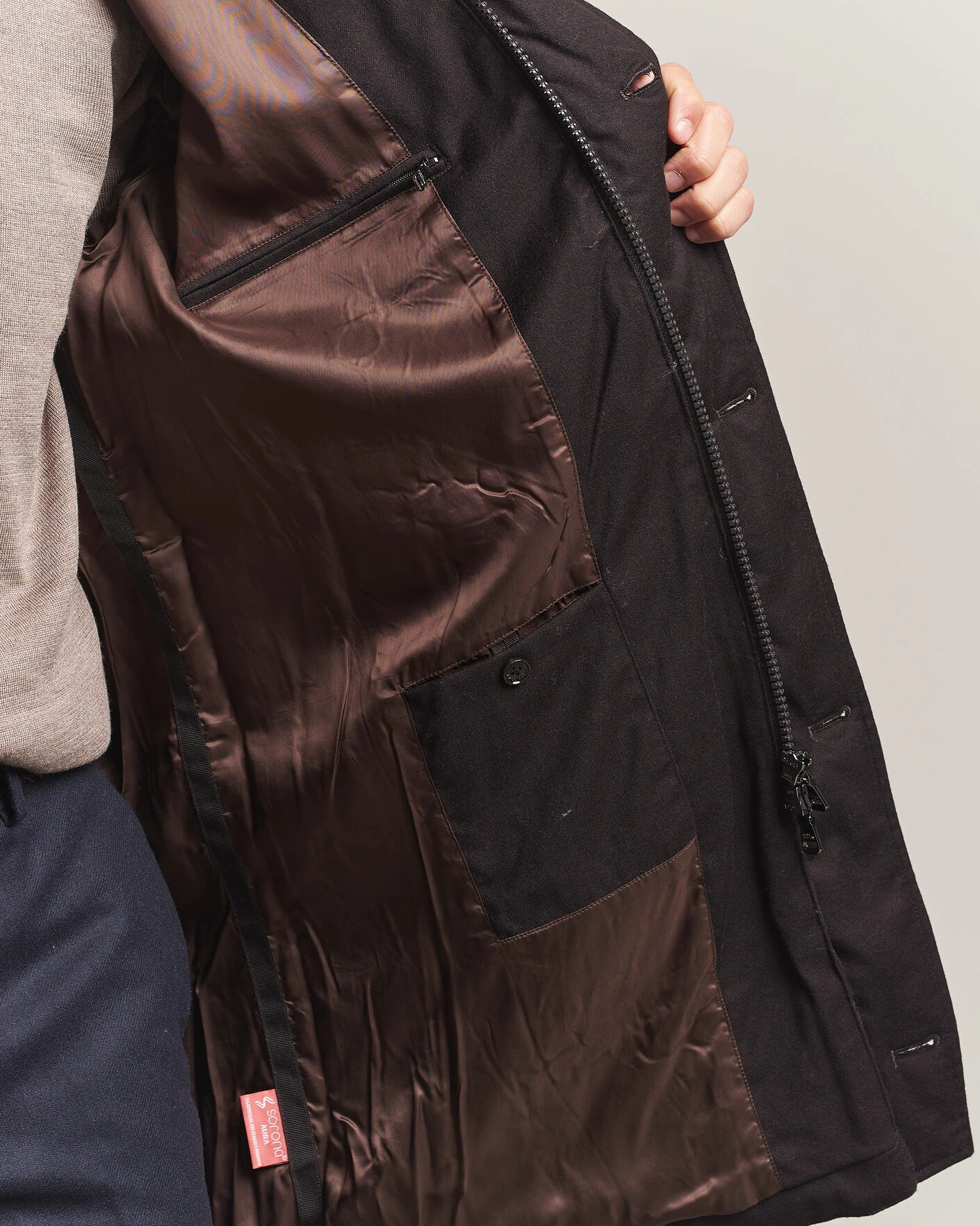 Herr | Jackor | Oscar Jacobson | Padded Flannel Parka Brown
