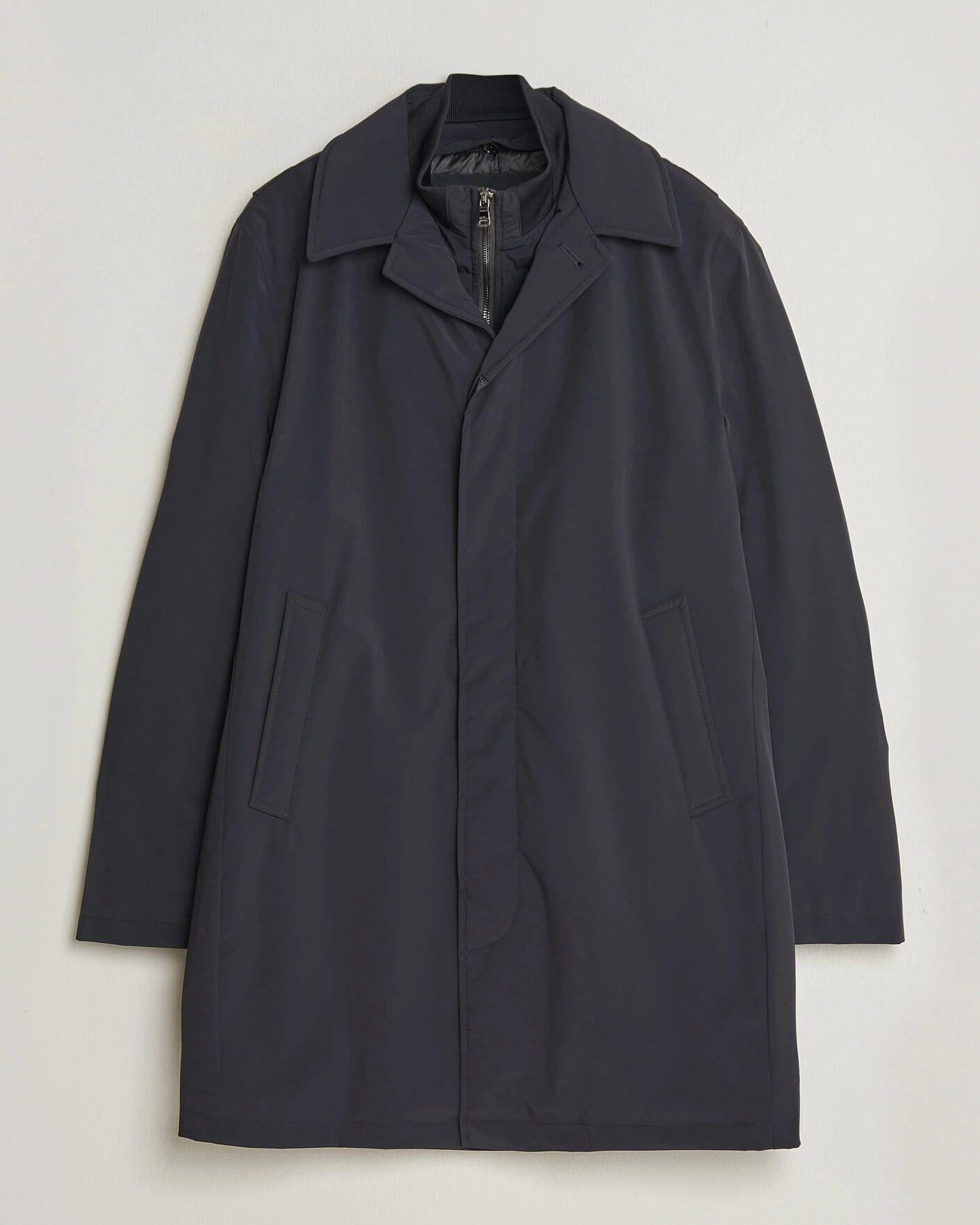 Herr | Jackor | Oscar Jacobson | Zipped Padded Car Coat Navy