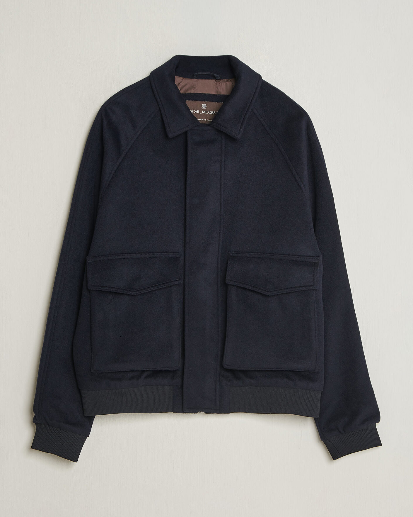 Herr | Jackor | Oscar Jacobson | Aviator Wool Jacket Navy