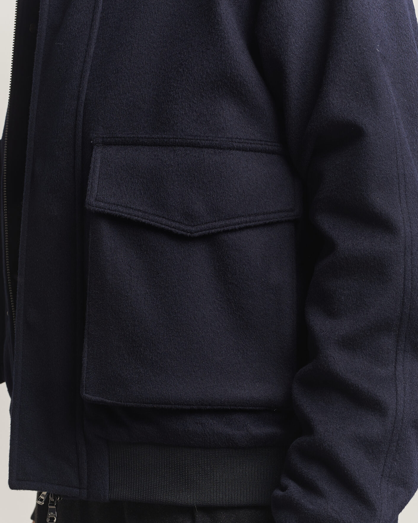 Herr | Jackor | Oscar Jacobson | Aviator Wool Jacket Navy
