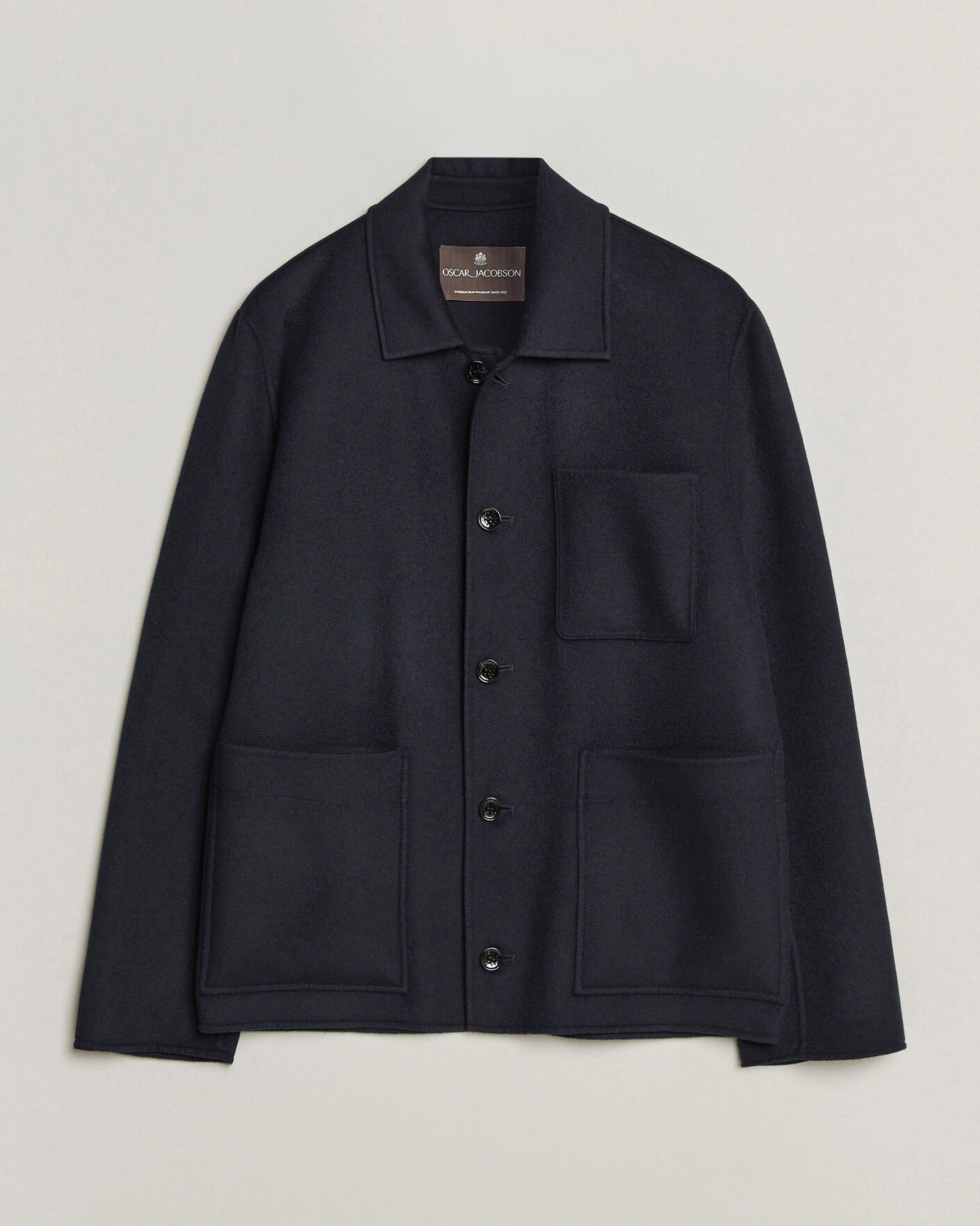 Herr | Jackor | Oscar Jacobson | Doublé Wool Shirt Jacket Navy