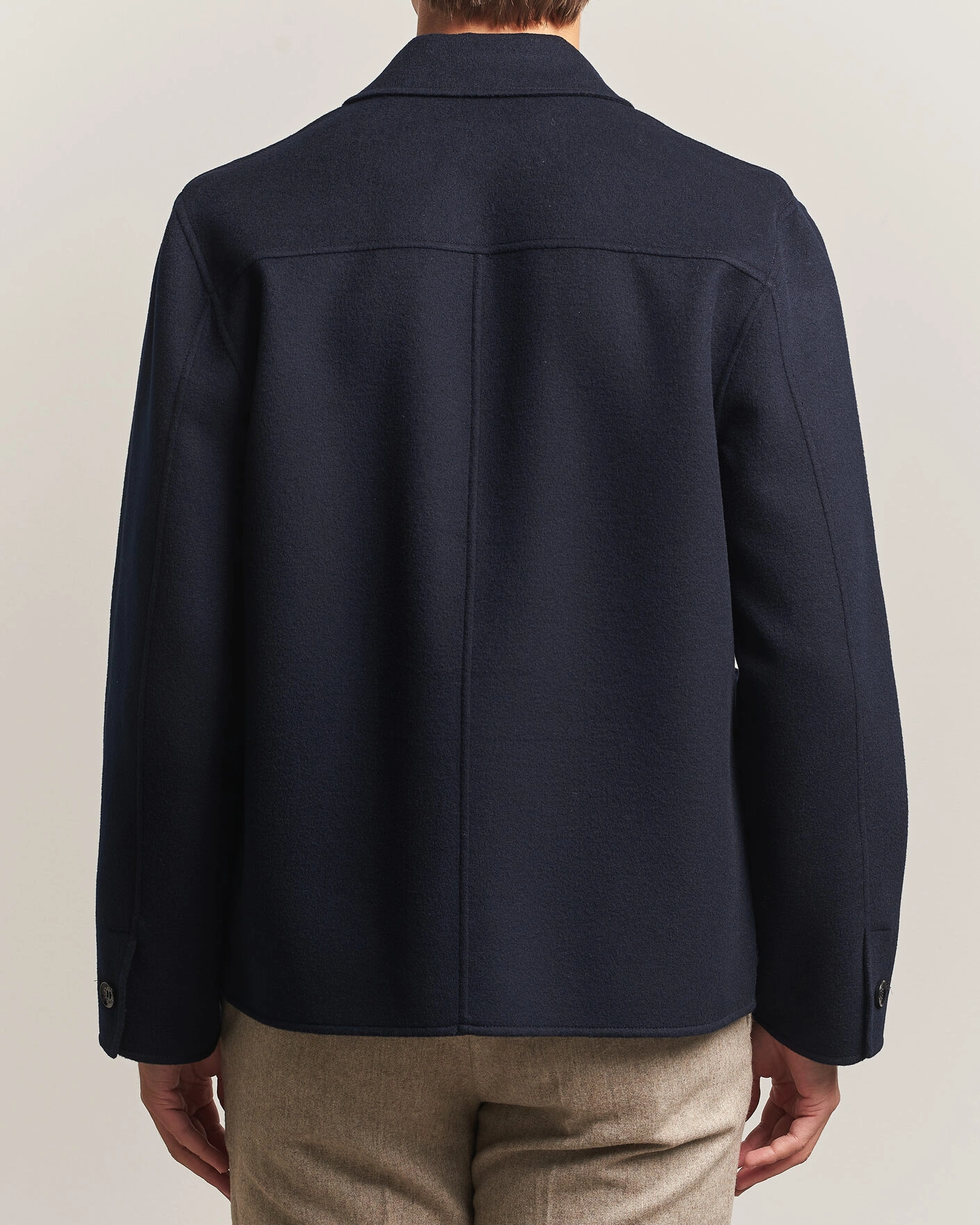 Herr | Jackor | Oscar Jacobson | Doublé Wool Shirt Jacket Navy
