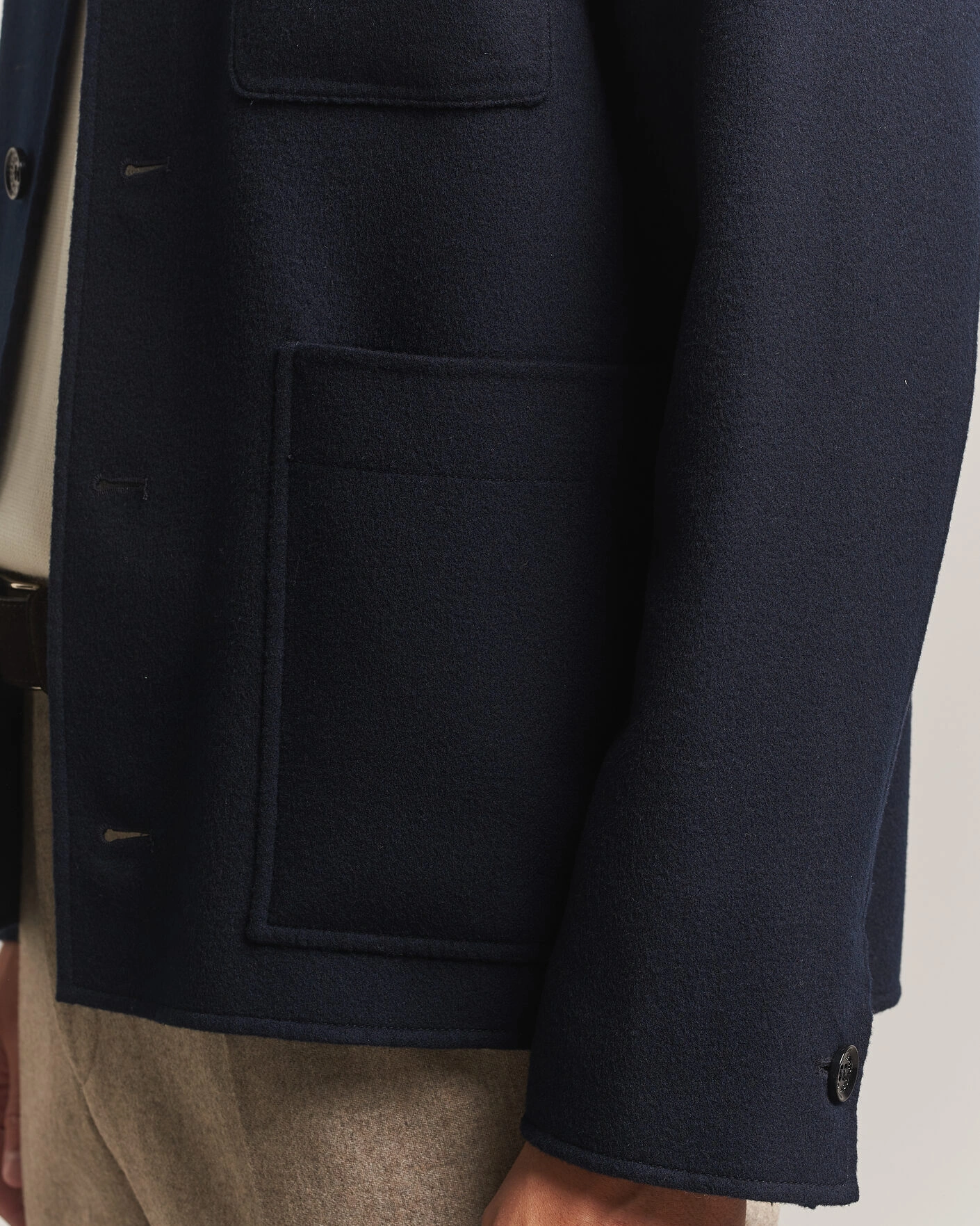 Herr | Jackor | Oscar Jacobson | Doublé Wool Shirt Jacket Navy