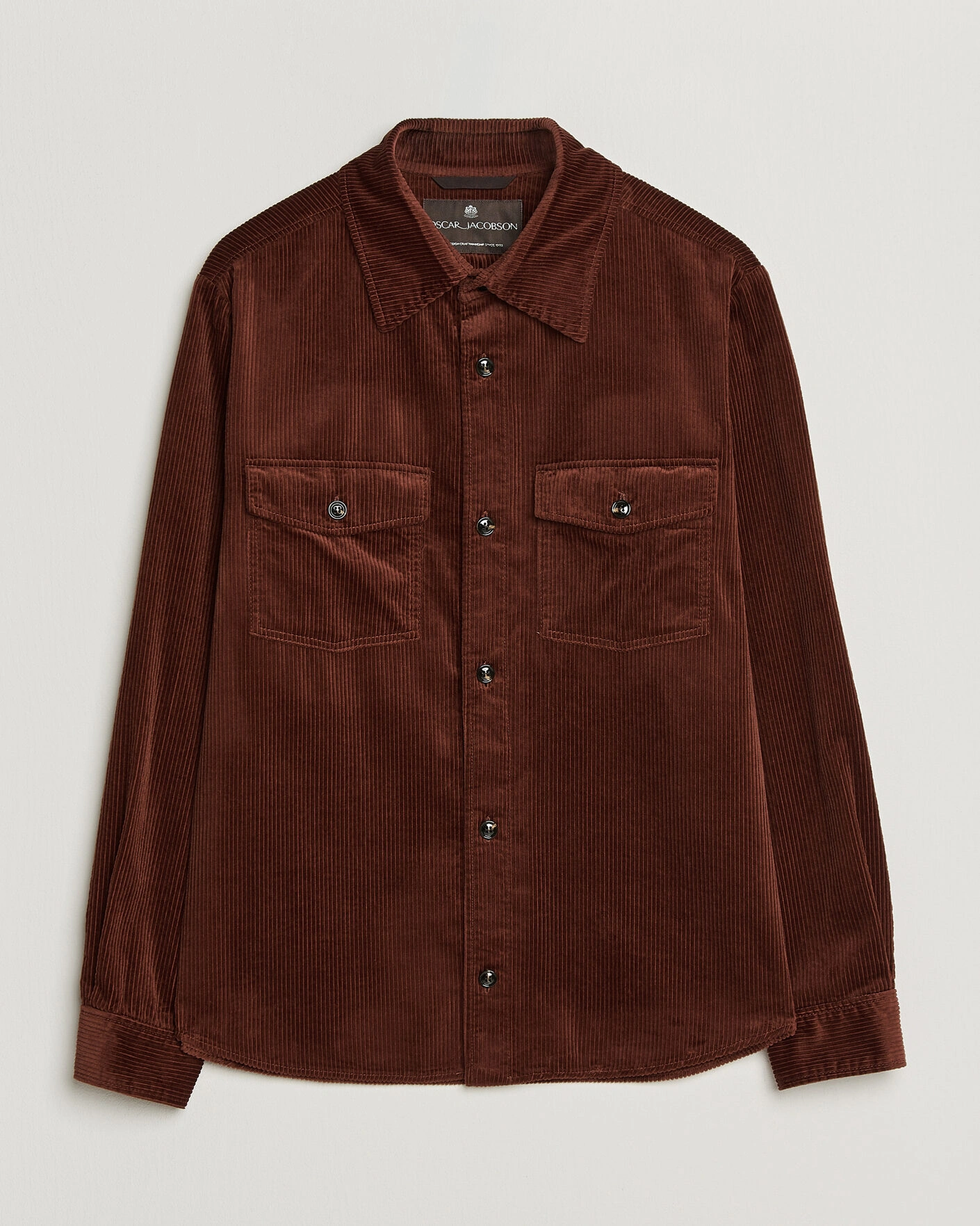 Herr | Skjortor | Oscar Jacobson | Magnus Cord Shirt Jacket Burgundy