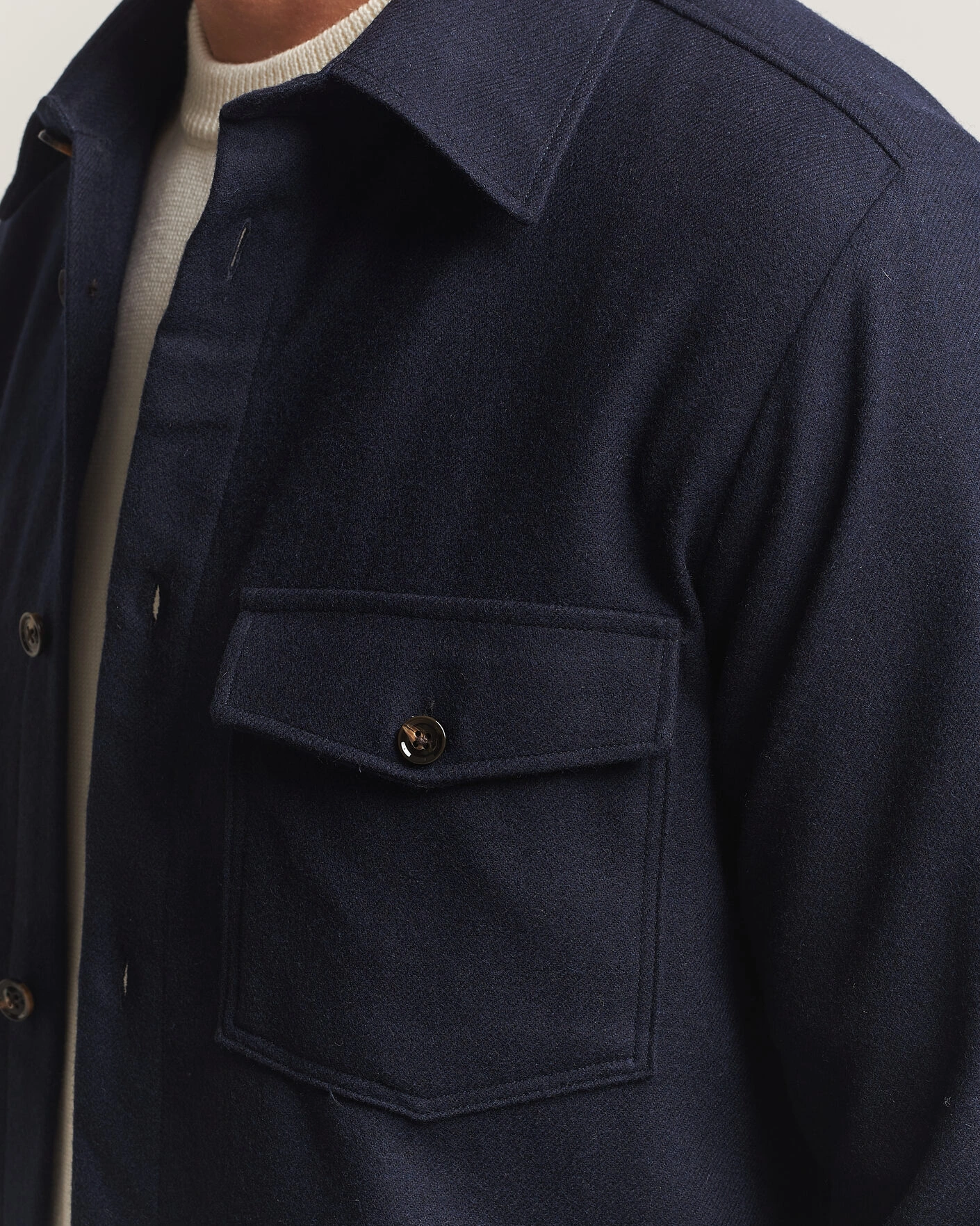 Herr | Skjortor | Oscar Jacobson | Magnus Wool Shirt Jacket Navy