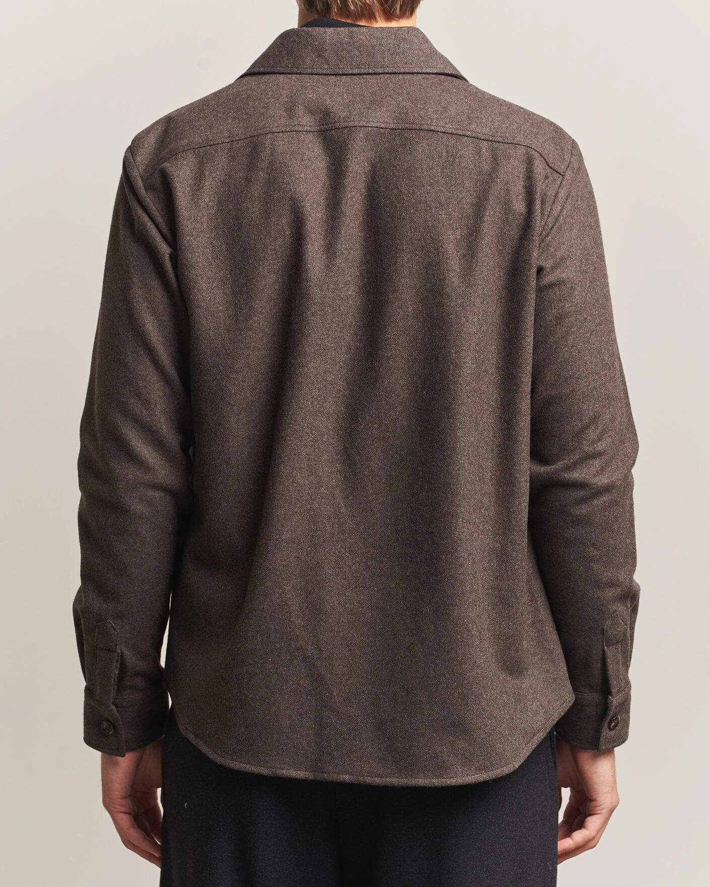 Herr | Skjortor | Oscar Jacobson | Magnus Wool Shirt Jacket Brown