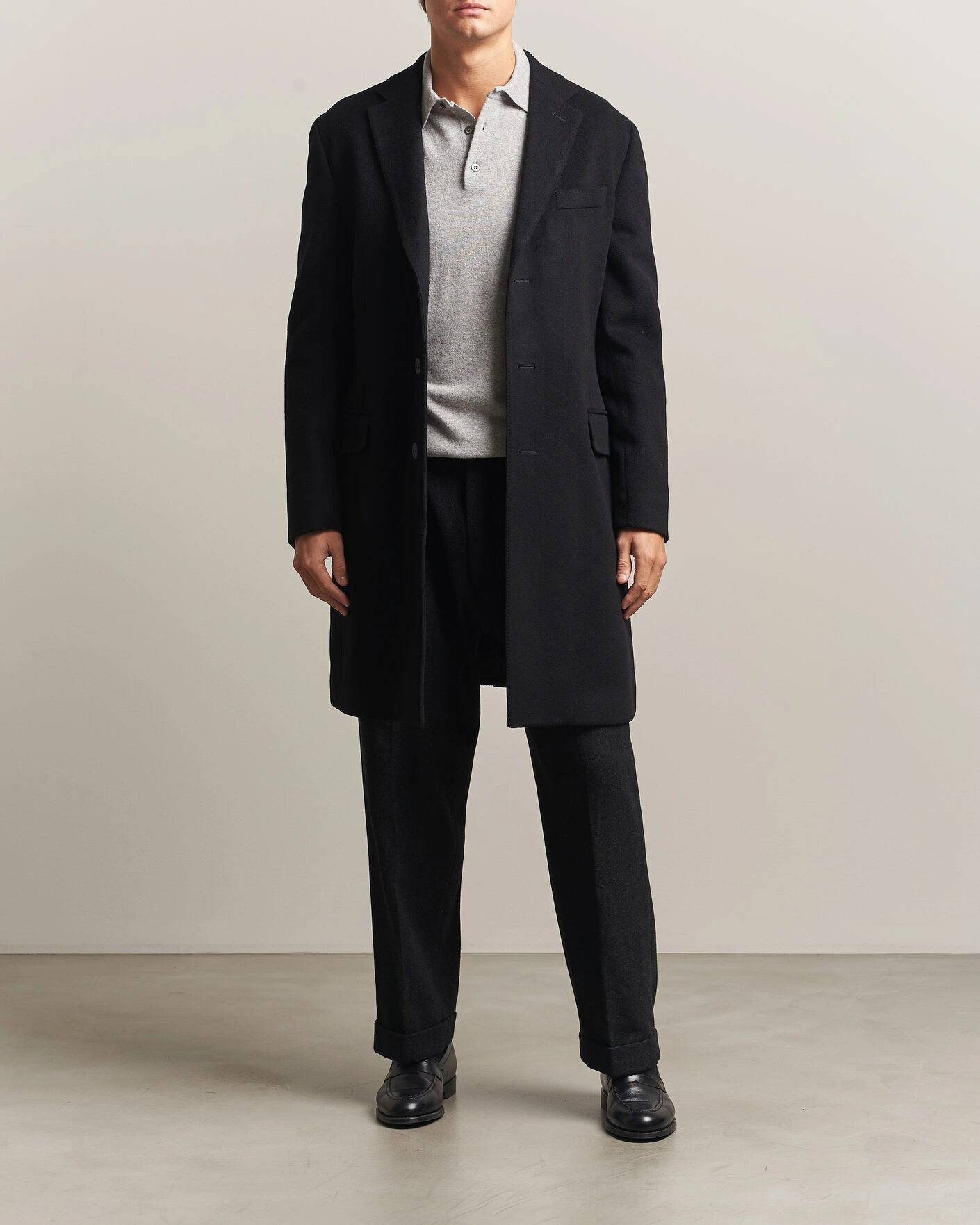 Herr | Jackor | Oscar Jacobson | Sergio Wool Coat Black