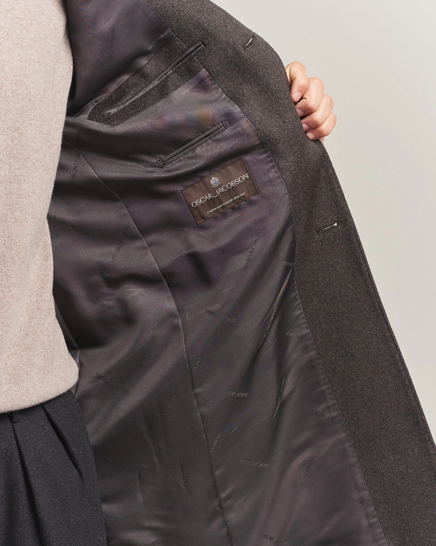 Herr | Jackor | Oscar Jacobson | Sergio Wool Coat Brown