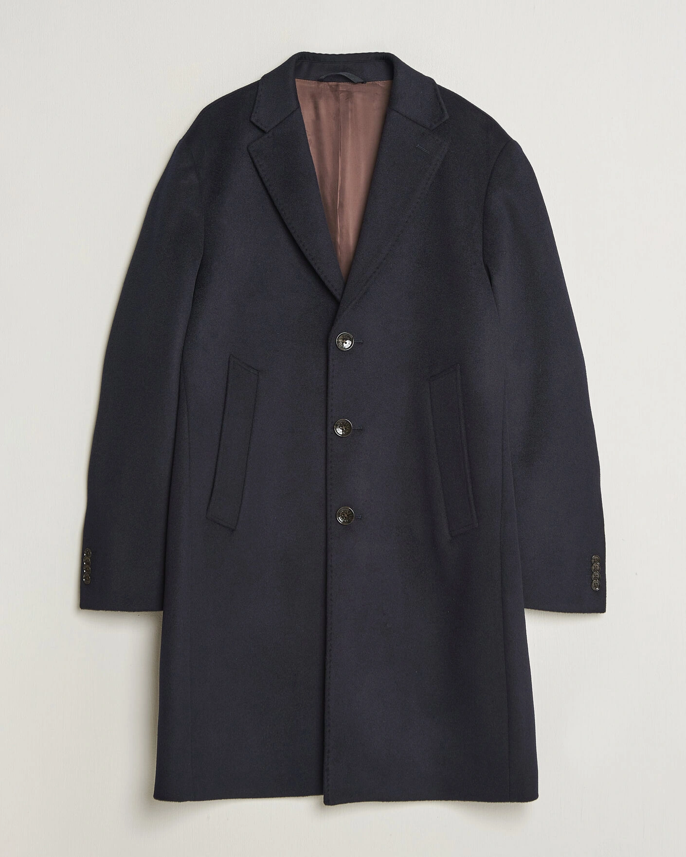 Herr | Jackor | Oscar Jacobson | Single Breasted Wool Coat Navy