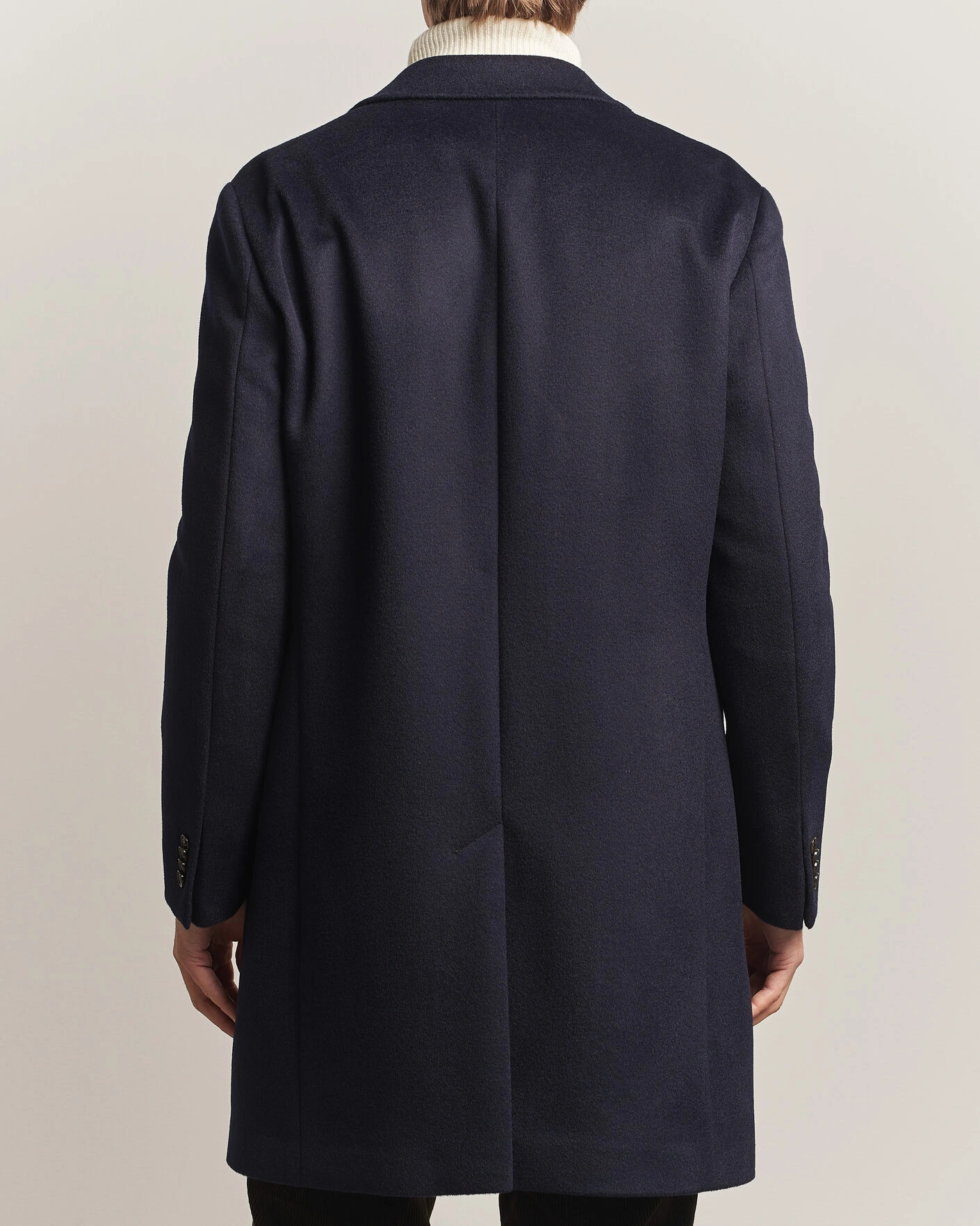 Herr | Jackor | Oscar Jacobson | Single Breasted Wool Coat Navy