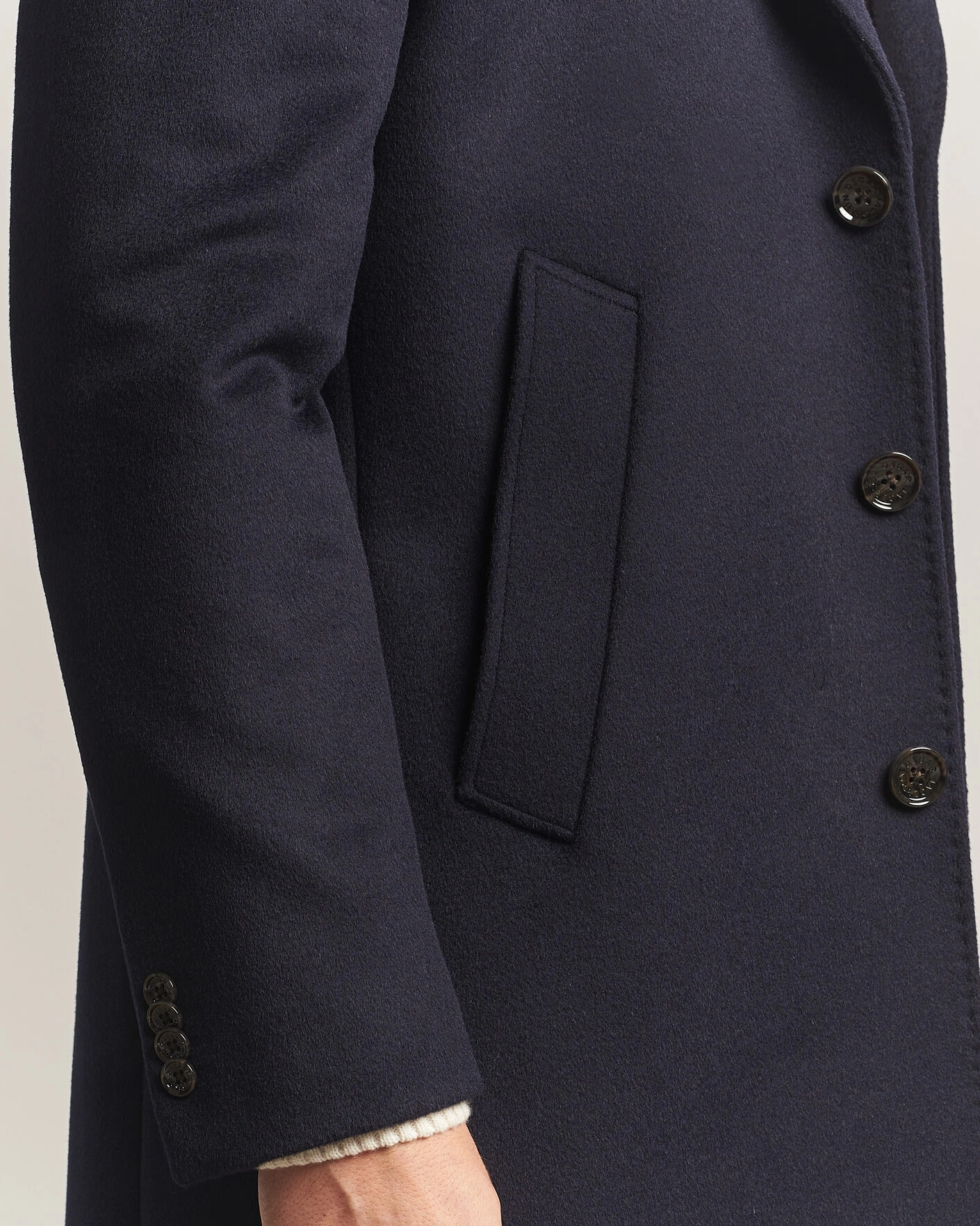 Herr | Jackor | Oscar Jacobson | Single Breasted Wool Coat Navy