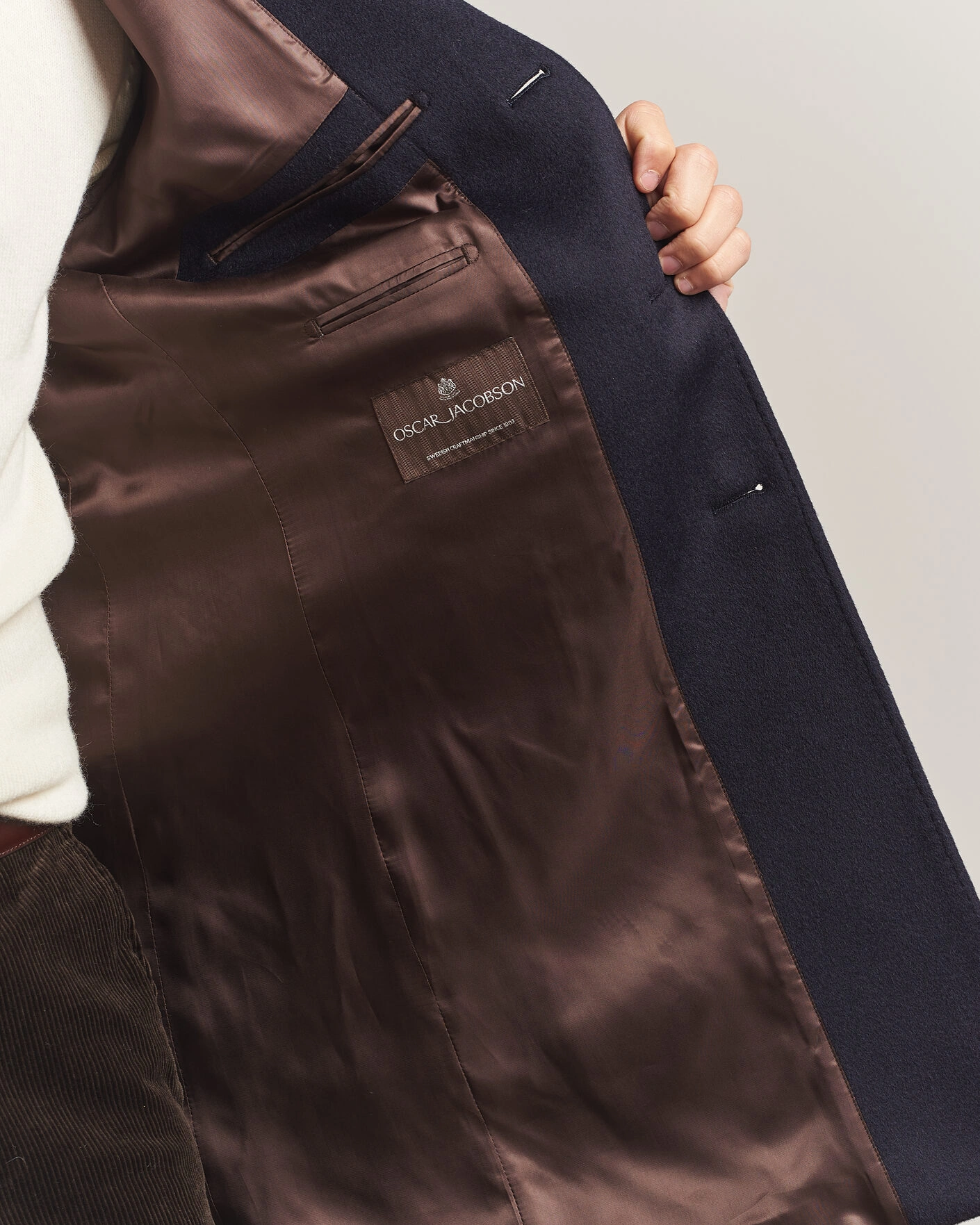 Herr | Jackor | Oscar Jacobson | Single Breasted Wool Coat Navy