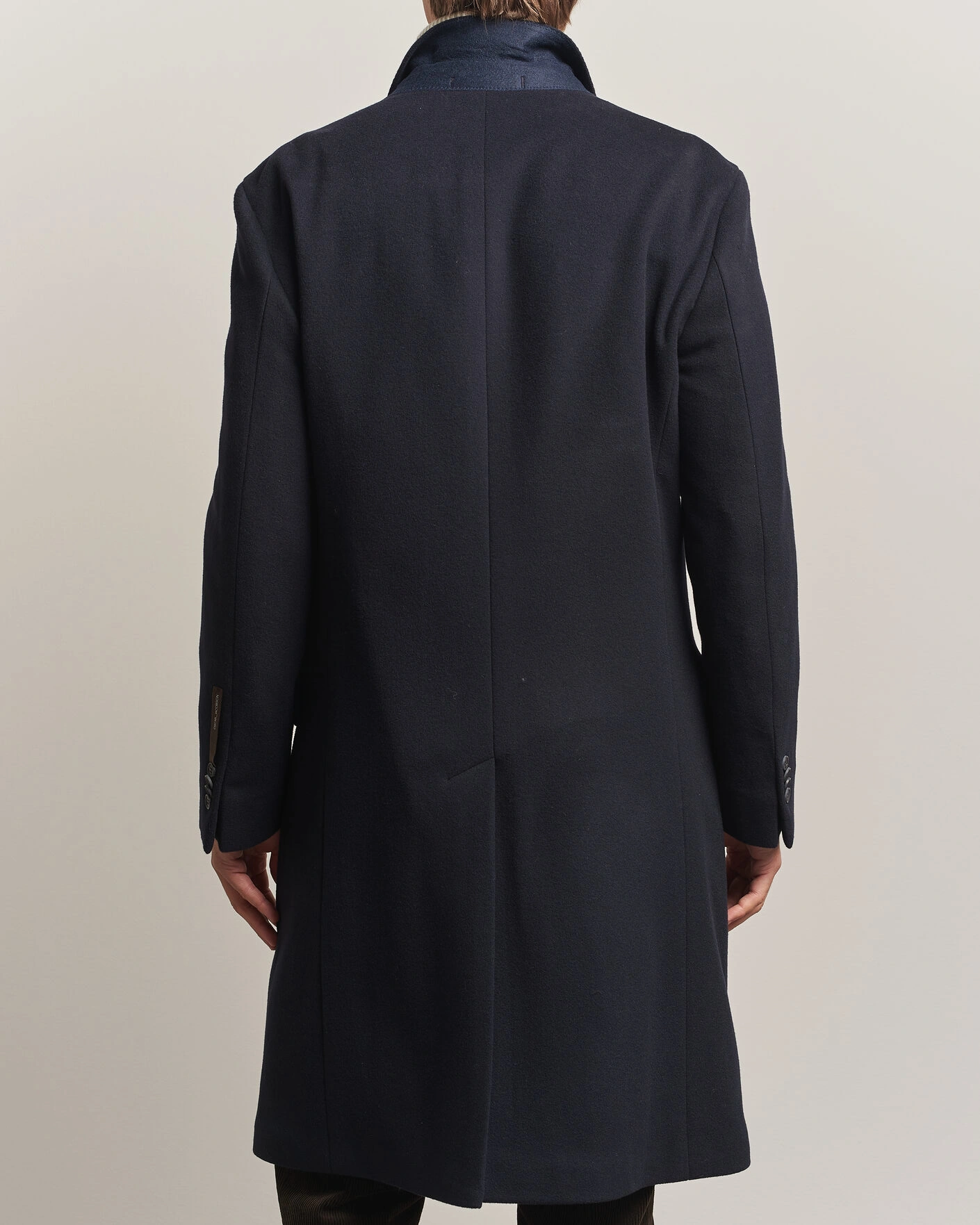 Herr | Jackor | Oscar Jacobson | Sicily Double Breasted Wool Coat Navy