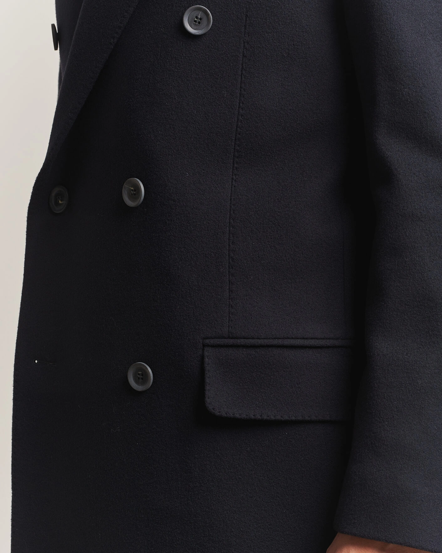 Herr | Jackor | Oscar Jacobson | Sicily Double Breasted Wool Coat Navy