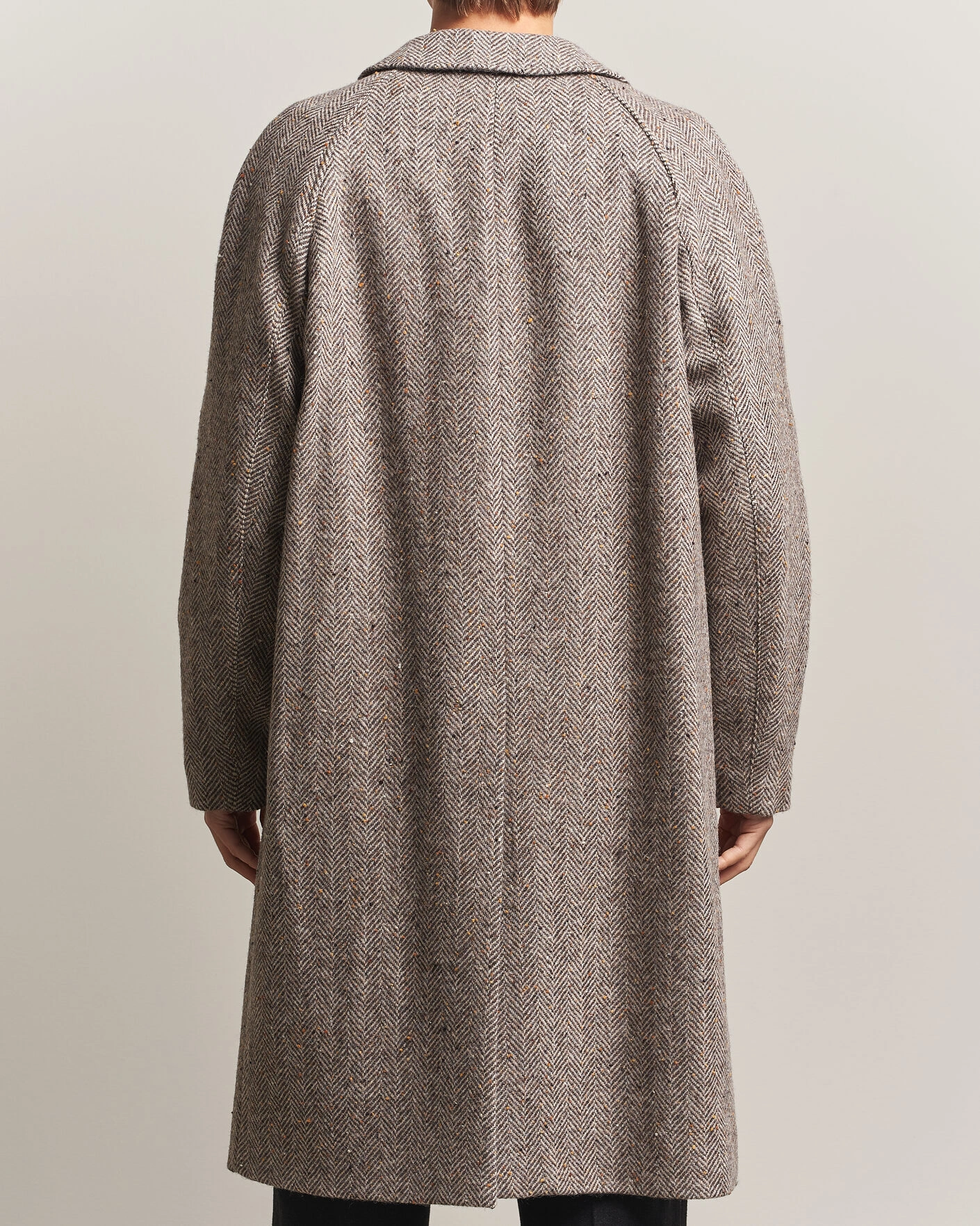 Herr | Jackor | Oscar Jacobson | Raglan Herringbone Wool Coat Beige