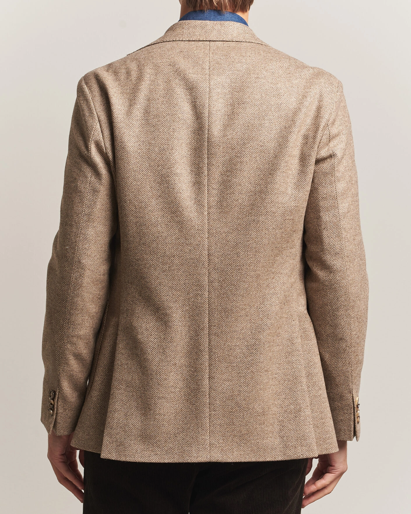 Herr | Kavajer | Oscar Jacobson | Fogerty Herringbone Wool Blazer Beige