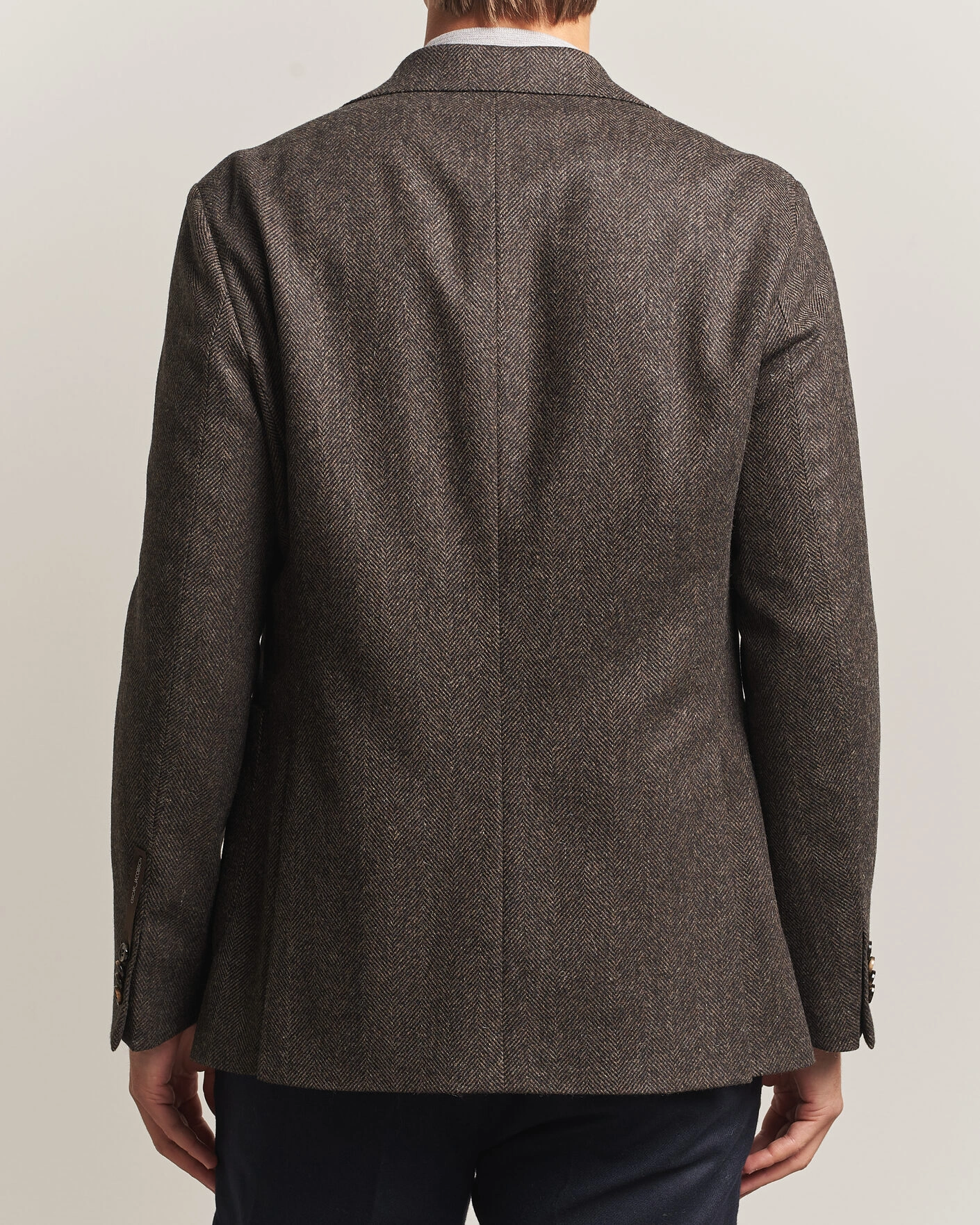 Herr | Kavajer | Oscar Jacobson | Fogerty Herringbone Wool Blazer Brown