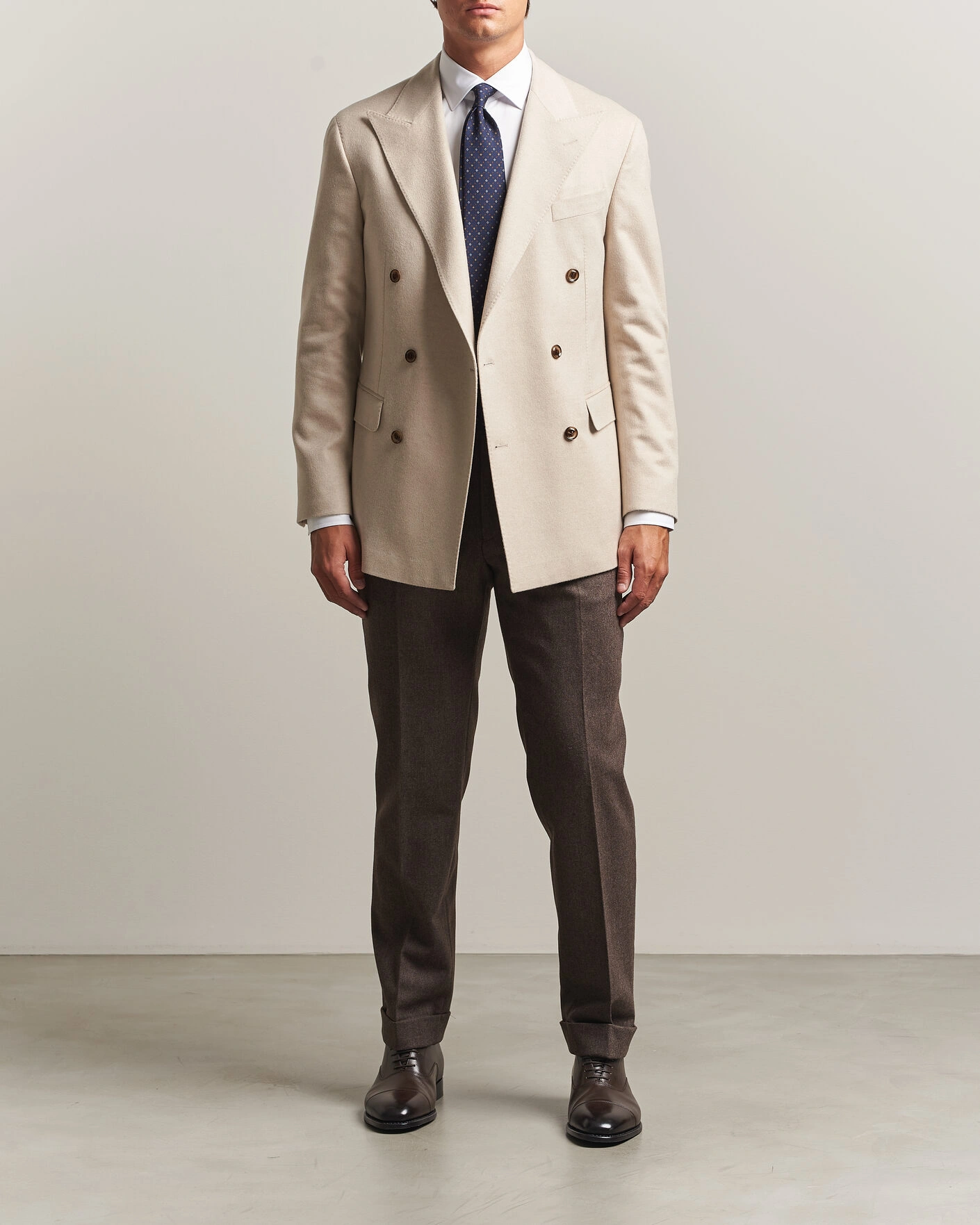 Herr | Kavajer | Oscar Jacobson | Richard Wool/Cashmere DB Blazer Creme