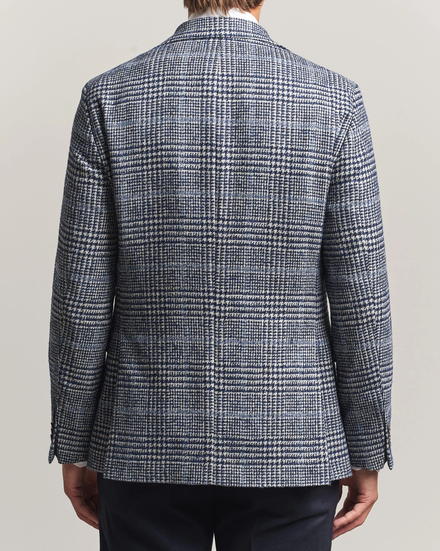 Herr | Kavajer | Oscar Jacobson | Fogerty Checked Wool/Alpaca Blazer Blue