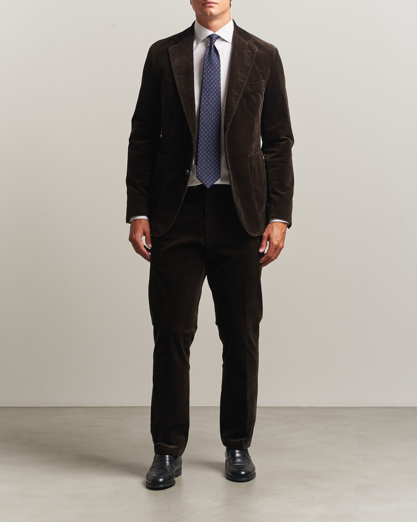 Herr | Kavajer | Oscar Jacobson | Fogerty Patch Pocket Cord Blazer Dark Brown