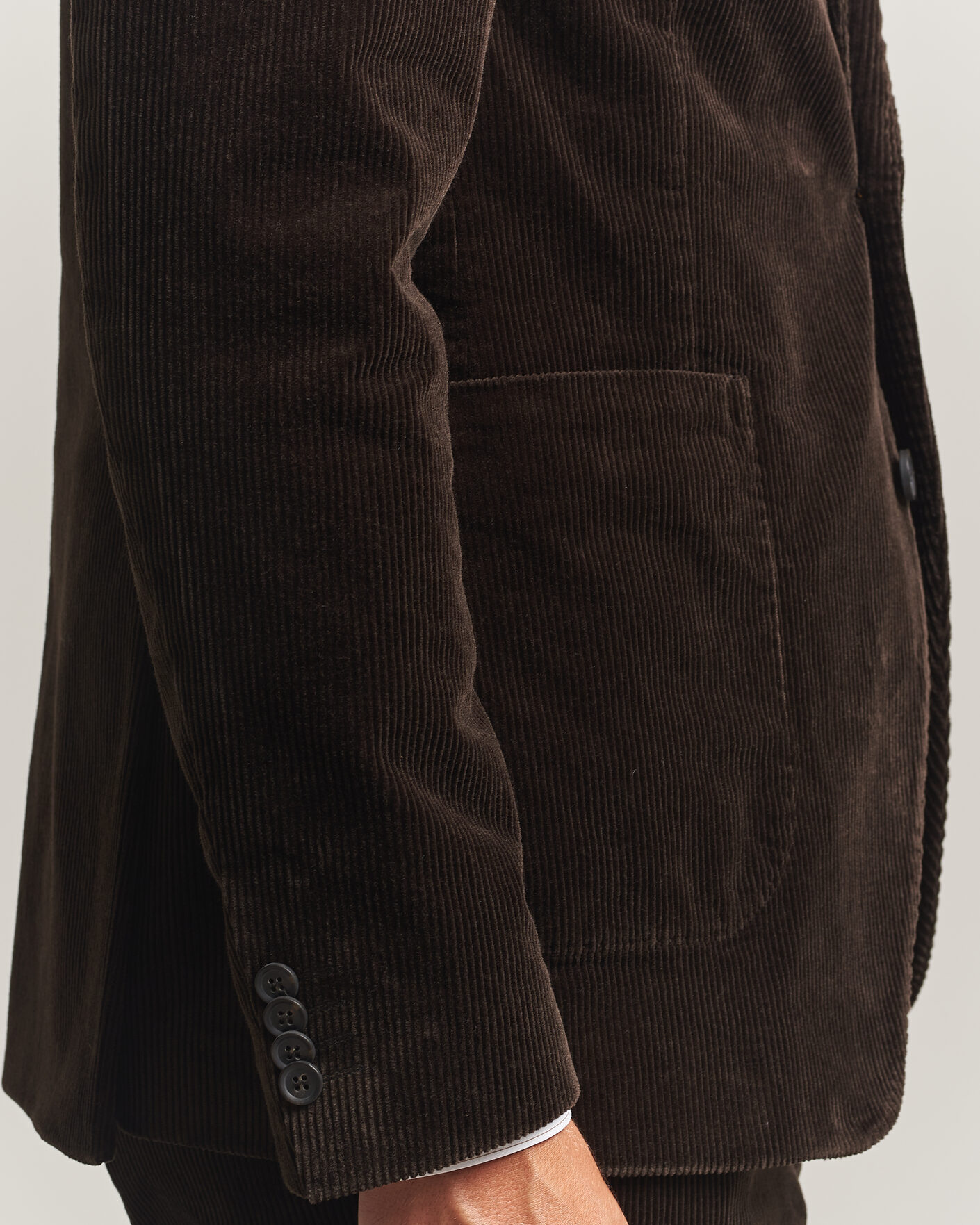 Herr | Kavajer | Oscar Jacobson | Fogerty Patch Pocket Cord Blazer Dark Brown
