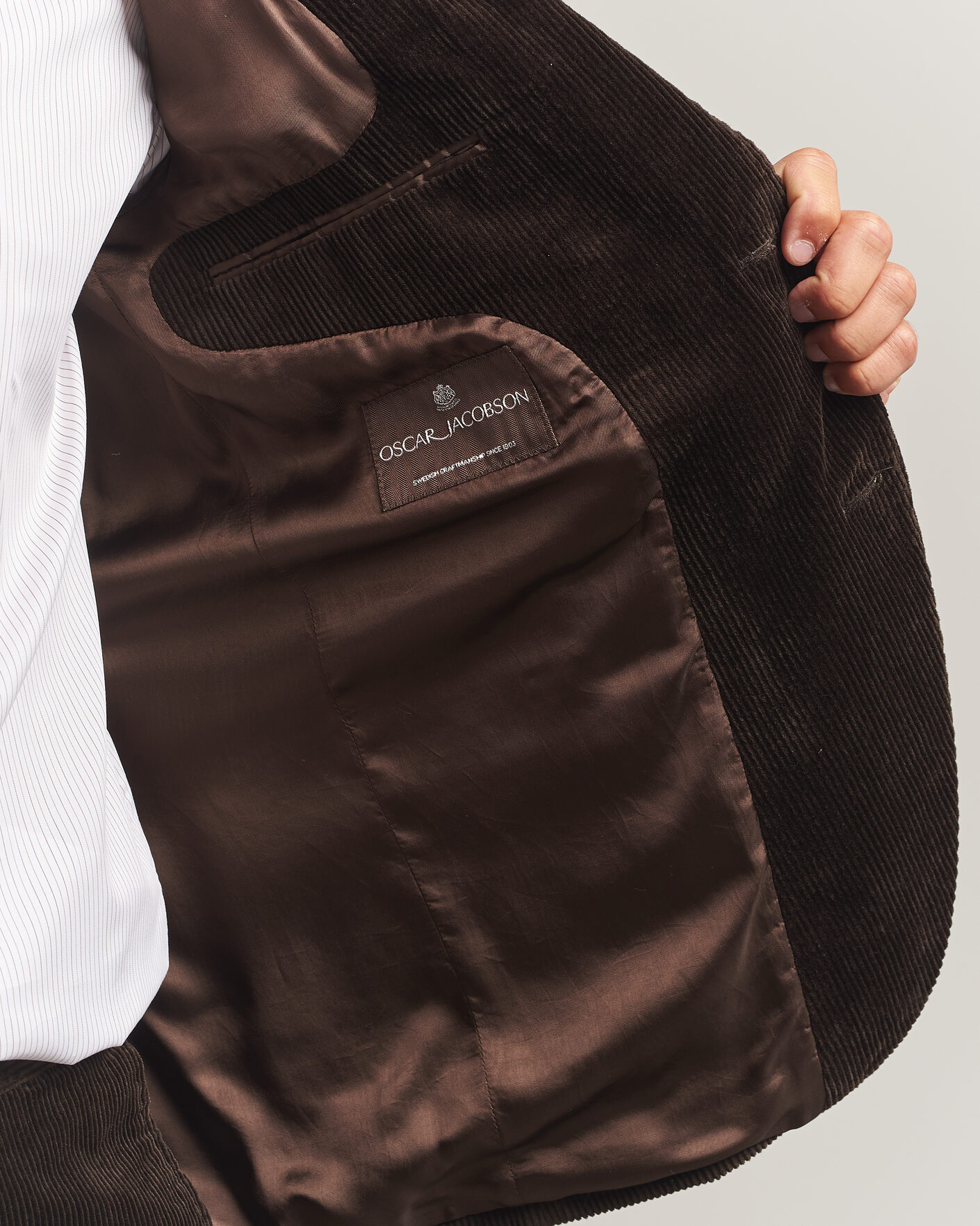Herr | Kavajer | Oscar Jacobson | Fogerty Patch Pocket Cord Blazer Dark Brown