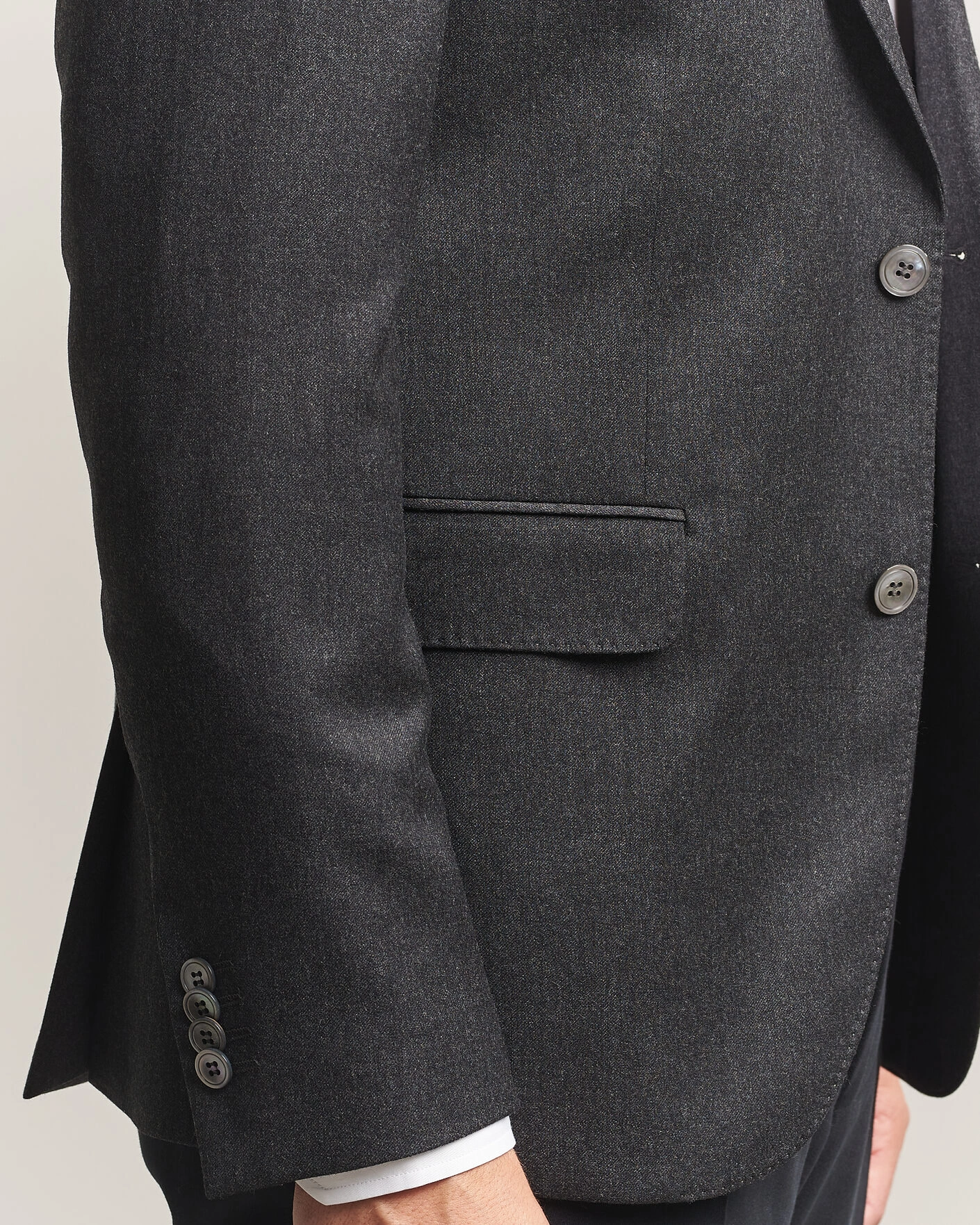 Herr | Kavajer | Oscar Jacobson | Fogerty Wool Flannel Blazer Charcoal