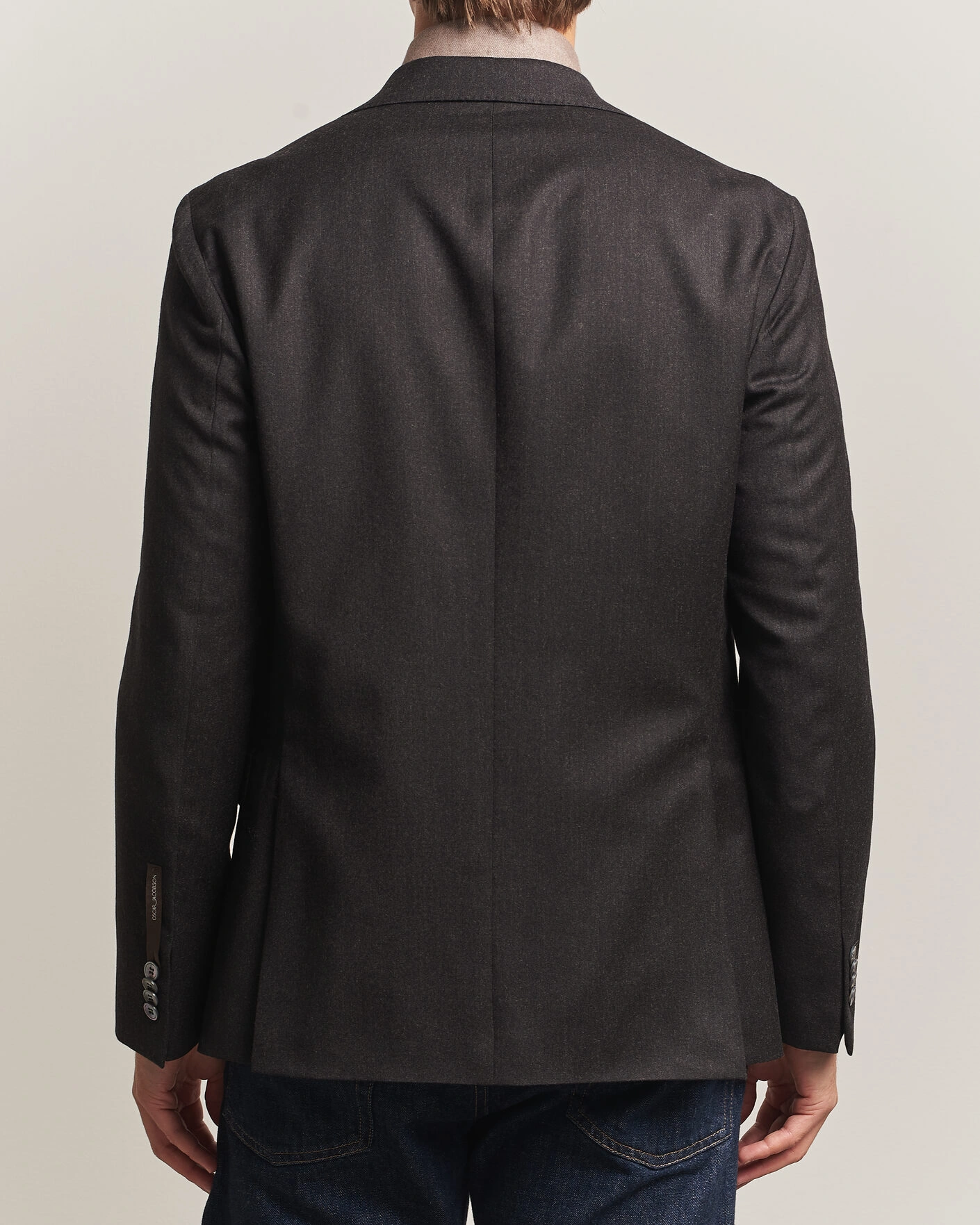 Herr | Kavajer | Oscar Jacobson | Fogerty Wool Flannel Blazer Brown
