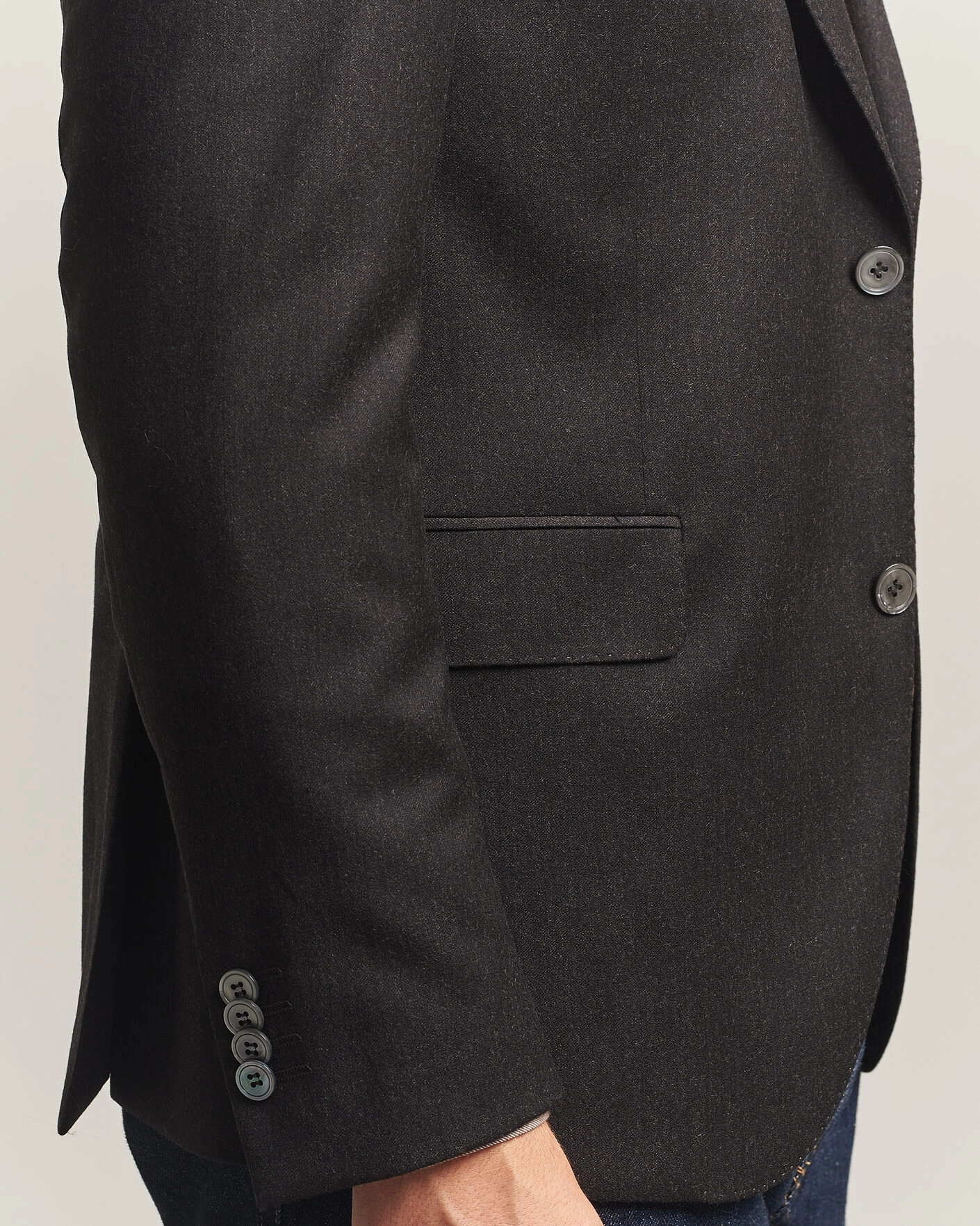 Herr | Kavajer | Oscar Jacobson | Fogerty Wool Flannel Blazer Brown