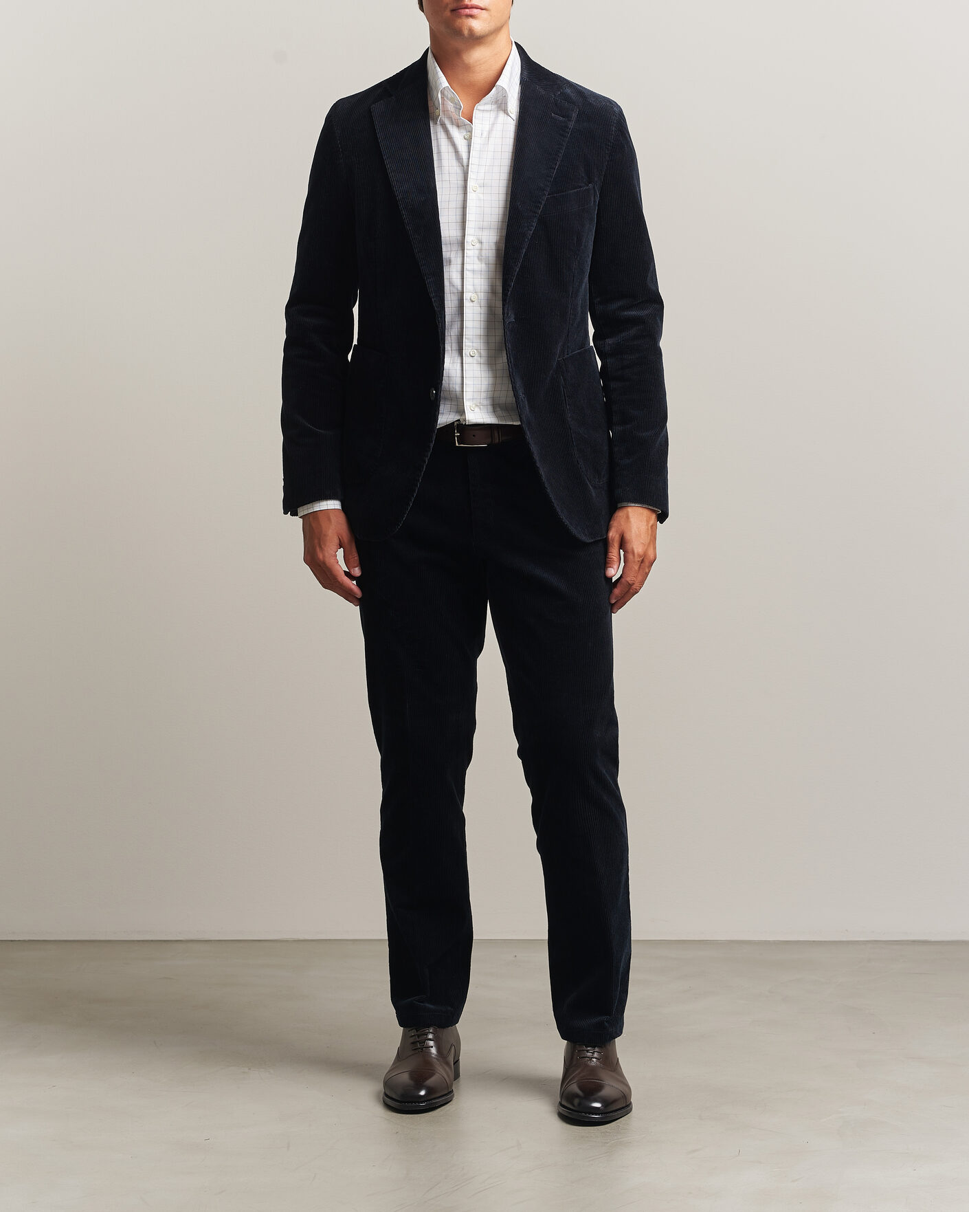 Herr | Byxor | Oscar Jacobson | Dandy Corduroy Trousers Navy