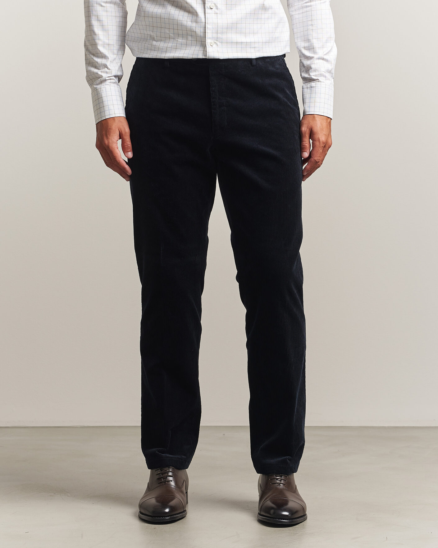 Herr | Byxor | Oscar Jacobson | Dandy Corduroy Trousers Navy