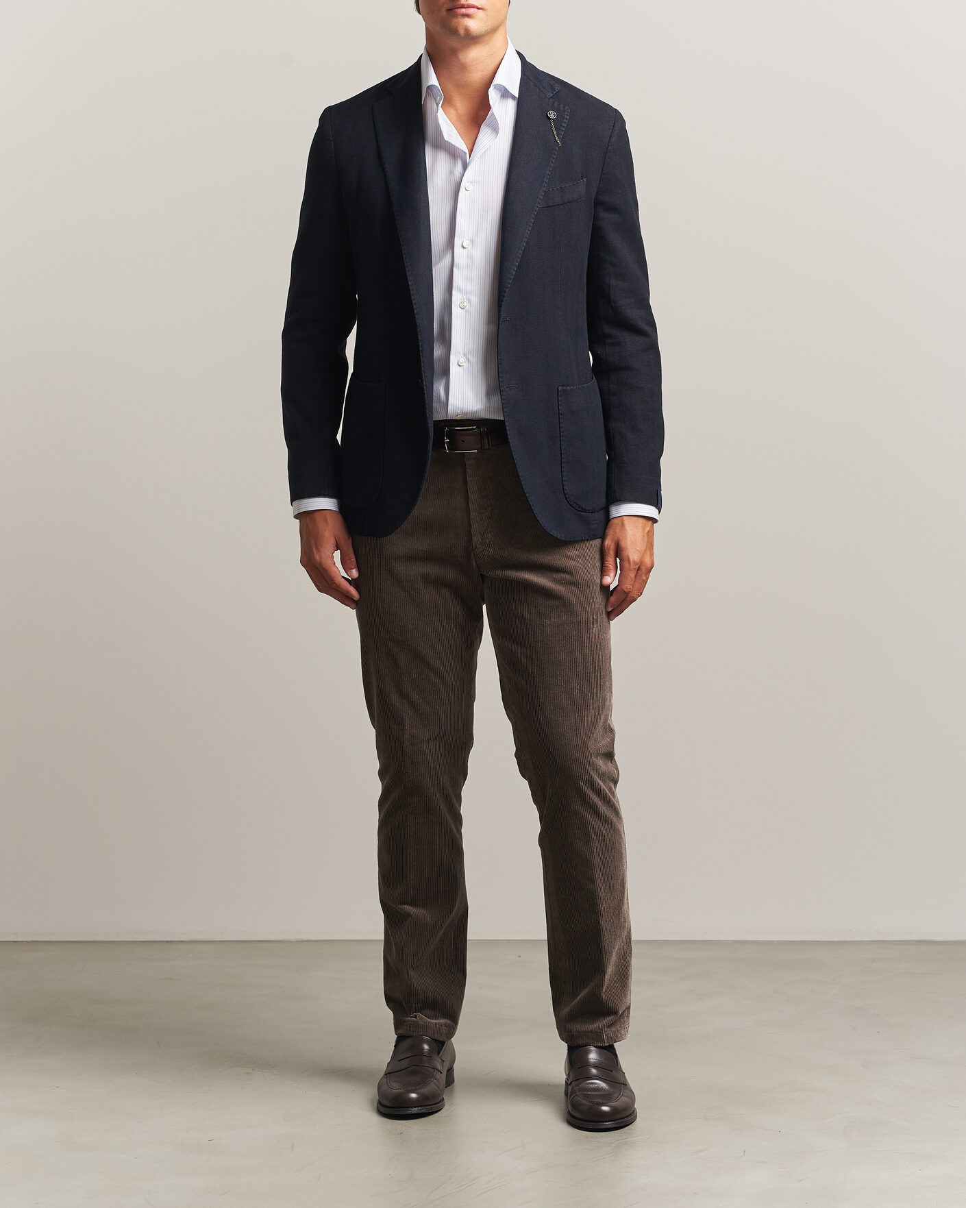 Herr | Byxor | Oscar Jacobson | Dandy Corduroy Trousers Taupe