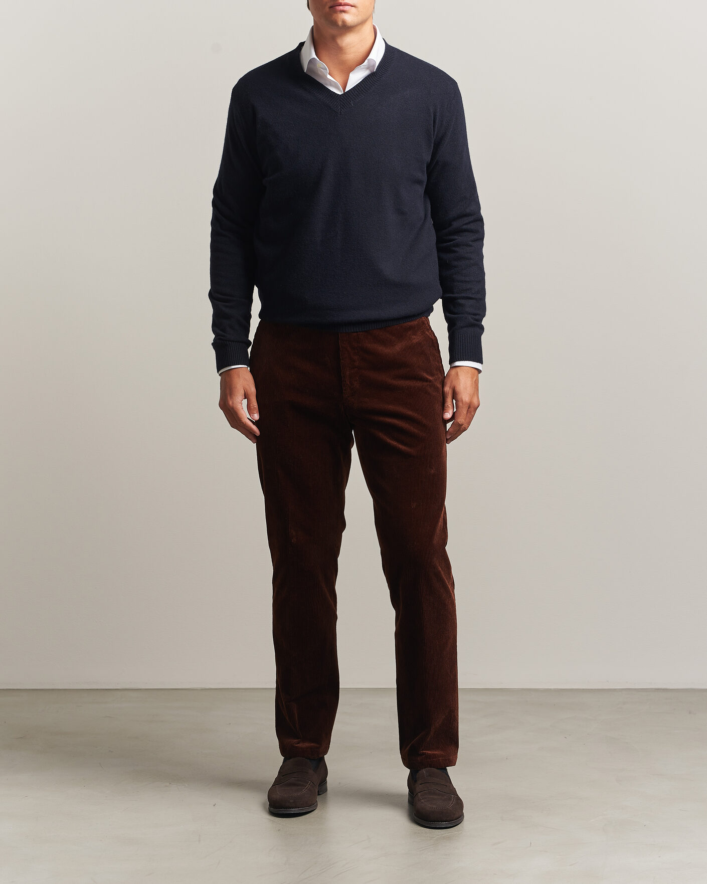 Herr | Byxor | Oscar Jacobson | Dandy Corduroy Trousers Brown