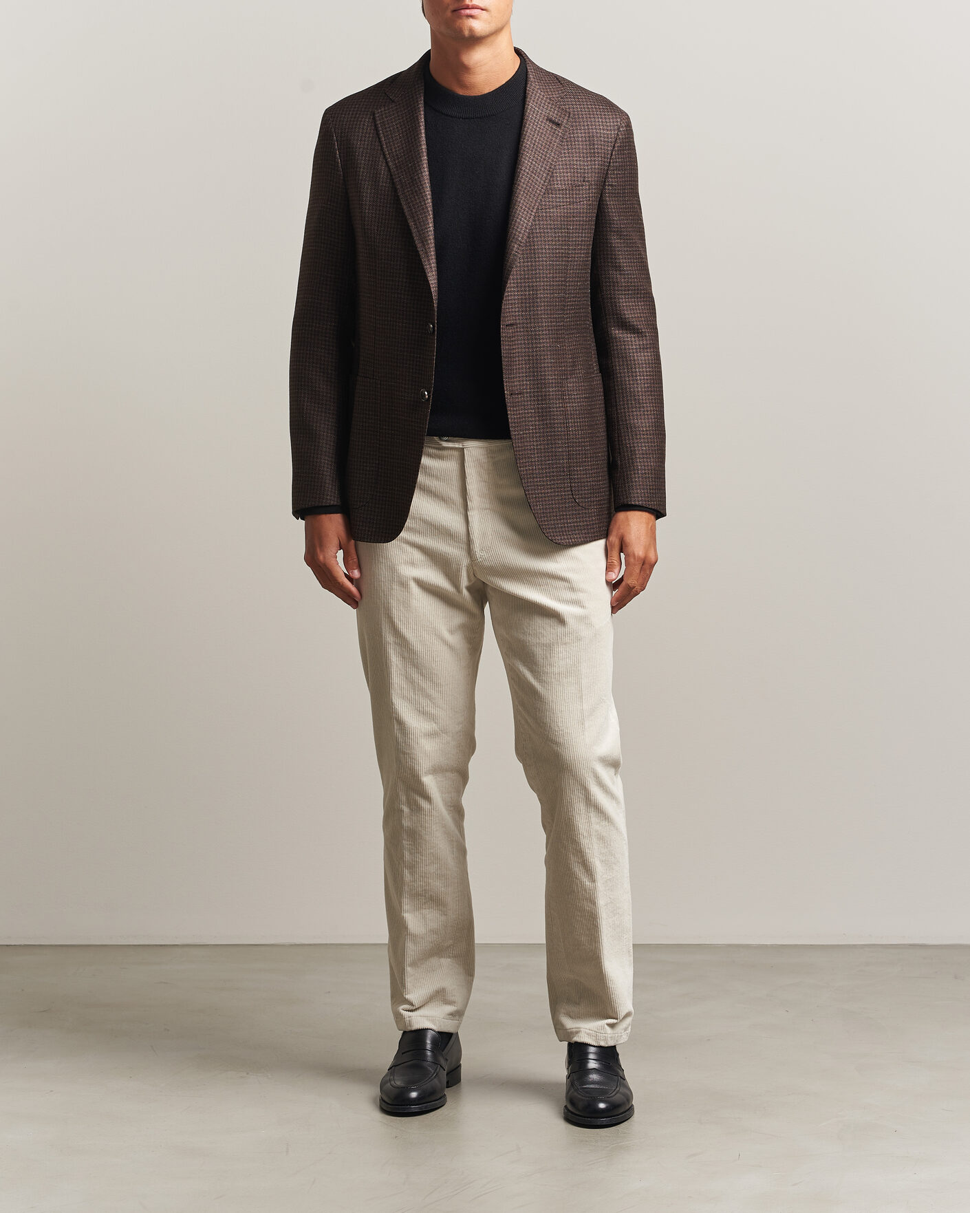 Herr | Byxor | Oscar Jacobson | Dandy Corduroy Trousers White