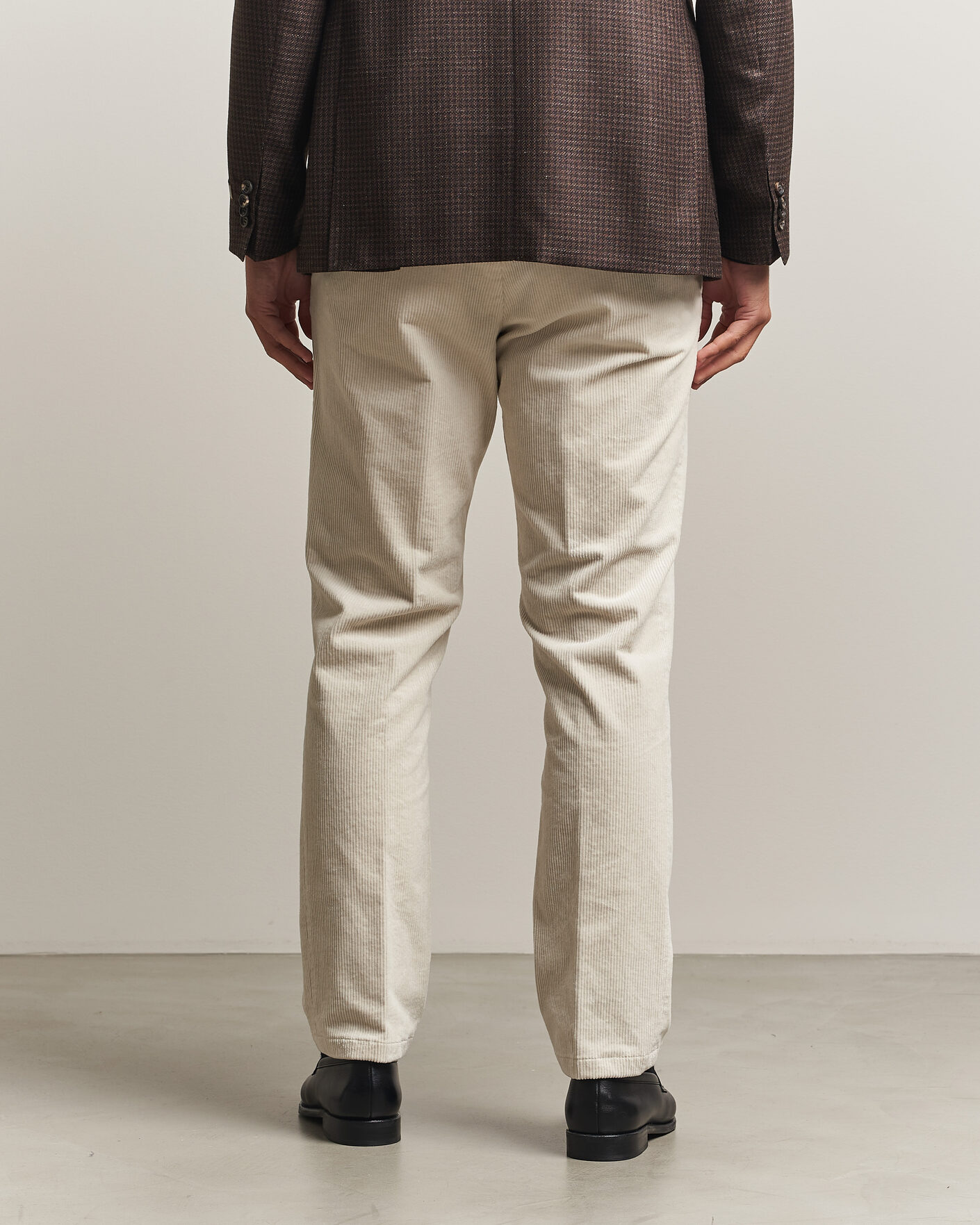Herr | Byxor | Oscar Jacobson | Dandy Corduroy Trousers White