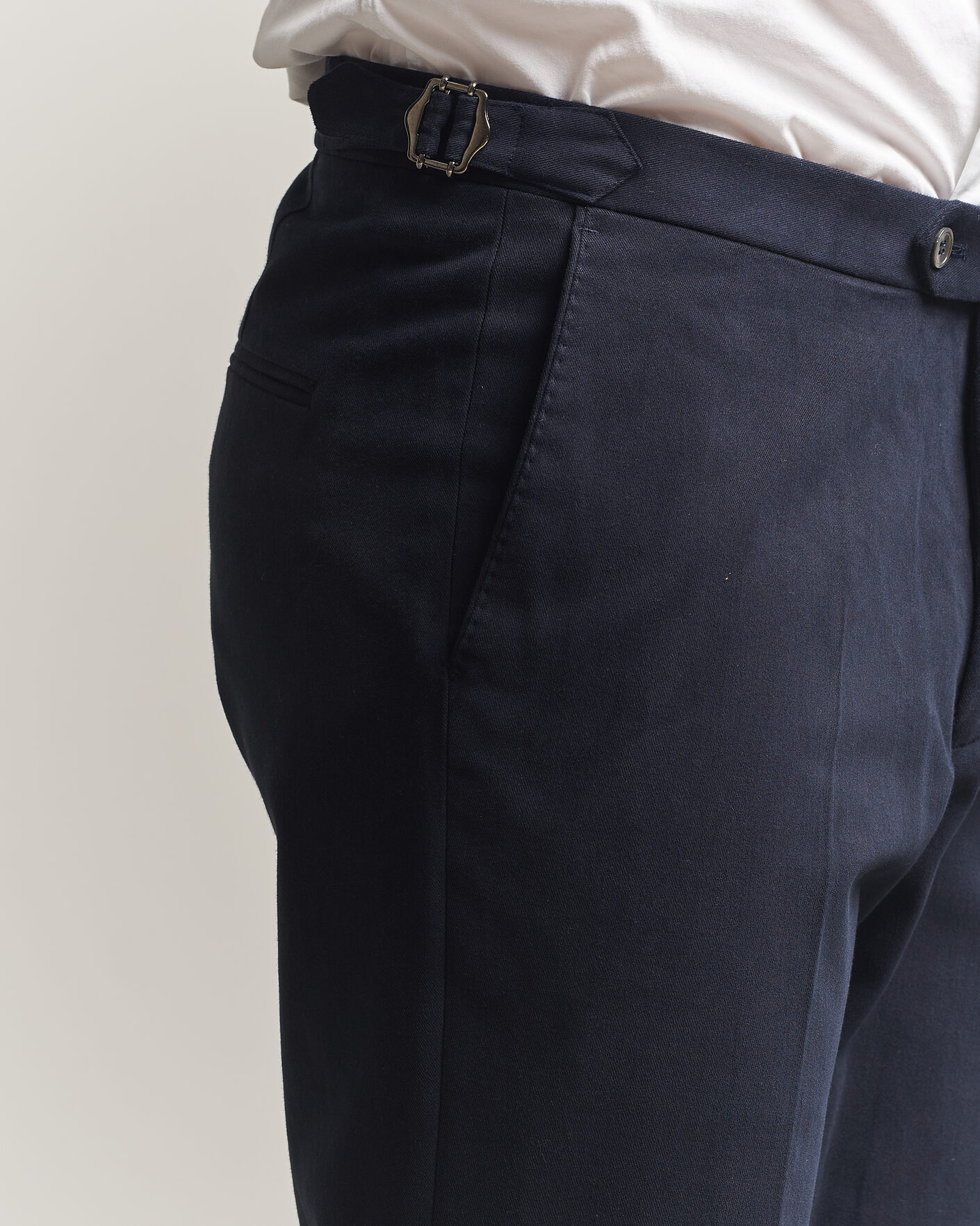 Herr | Byxor | Oscar Jacobson | Dandy Brushed Cotton Trousers Blue