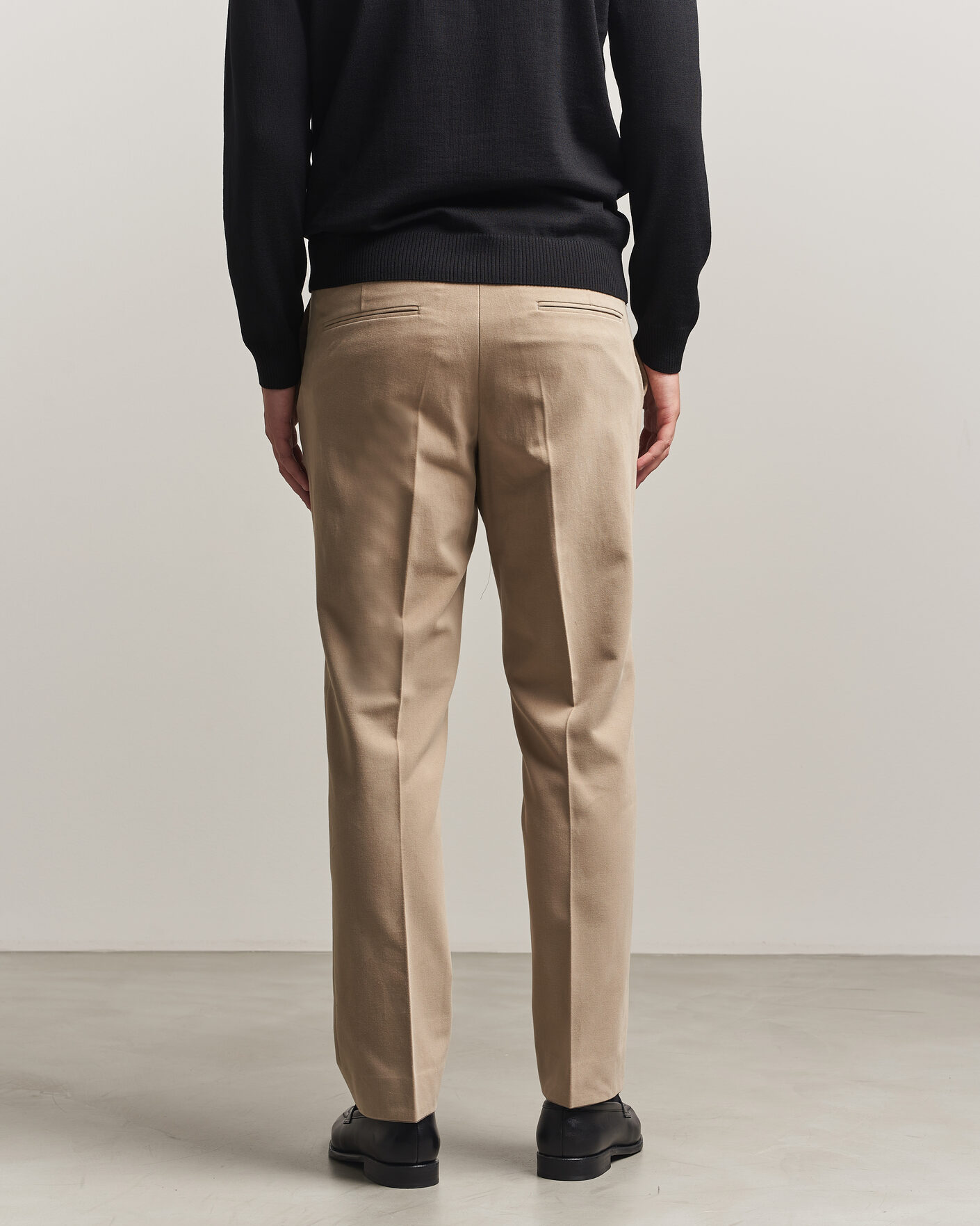 Herr | Byxor | Oscar Jacobson | Dandy Brushed Cotton Trousers Beige
