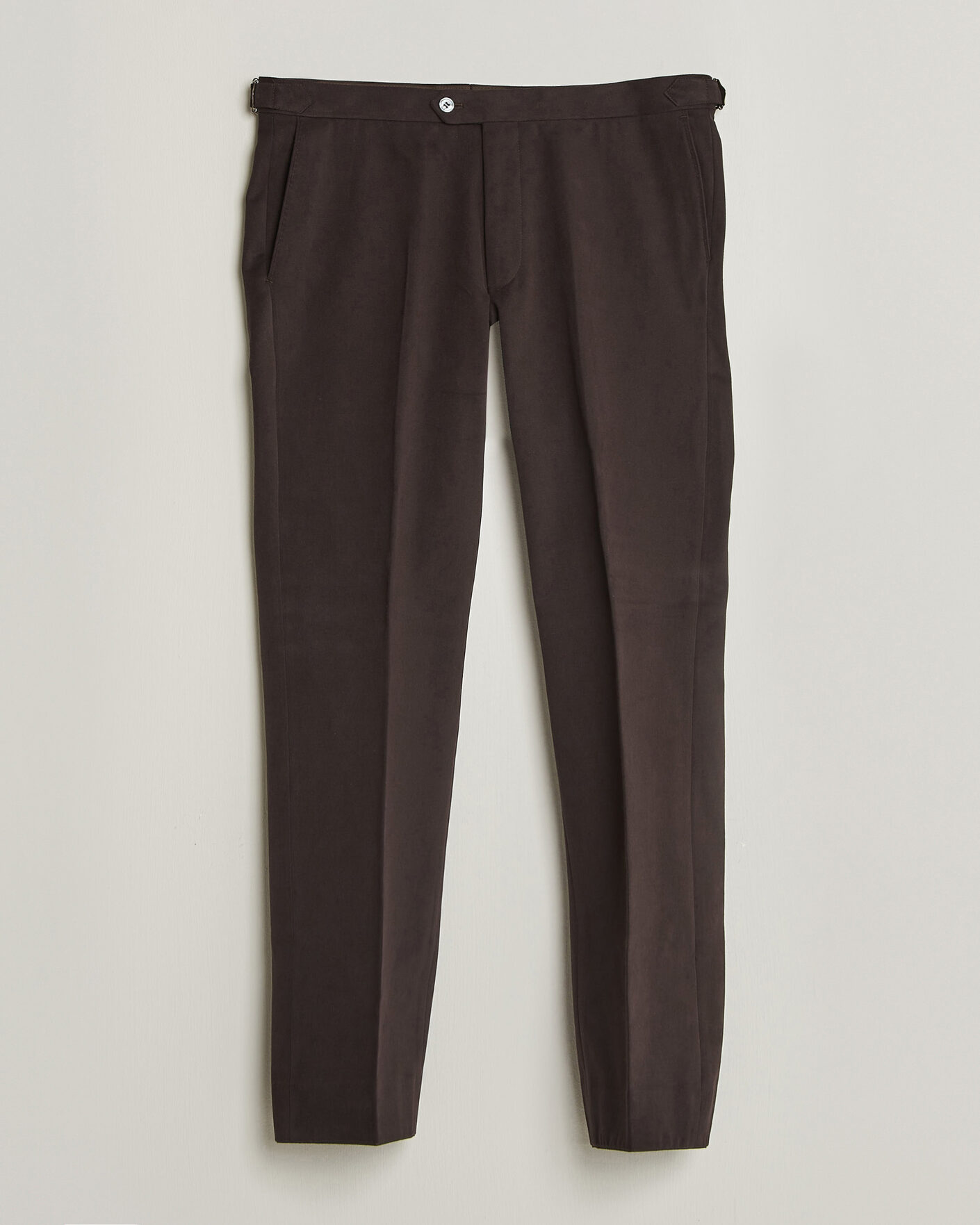 Herr | Byxor | Oscar Jacobson | Dandy Brushed Cotton Trousers Brown