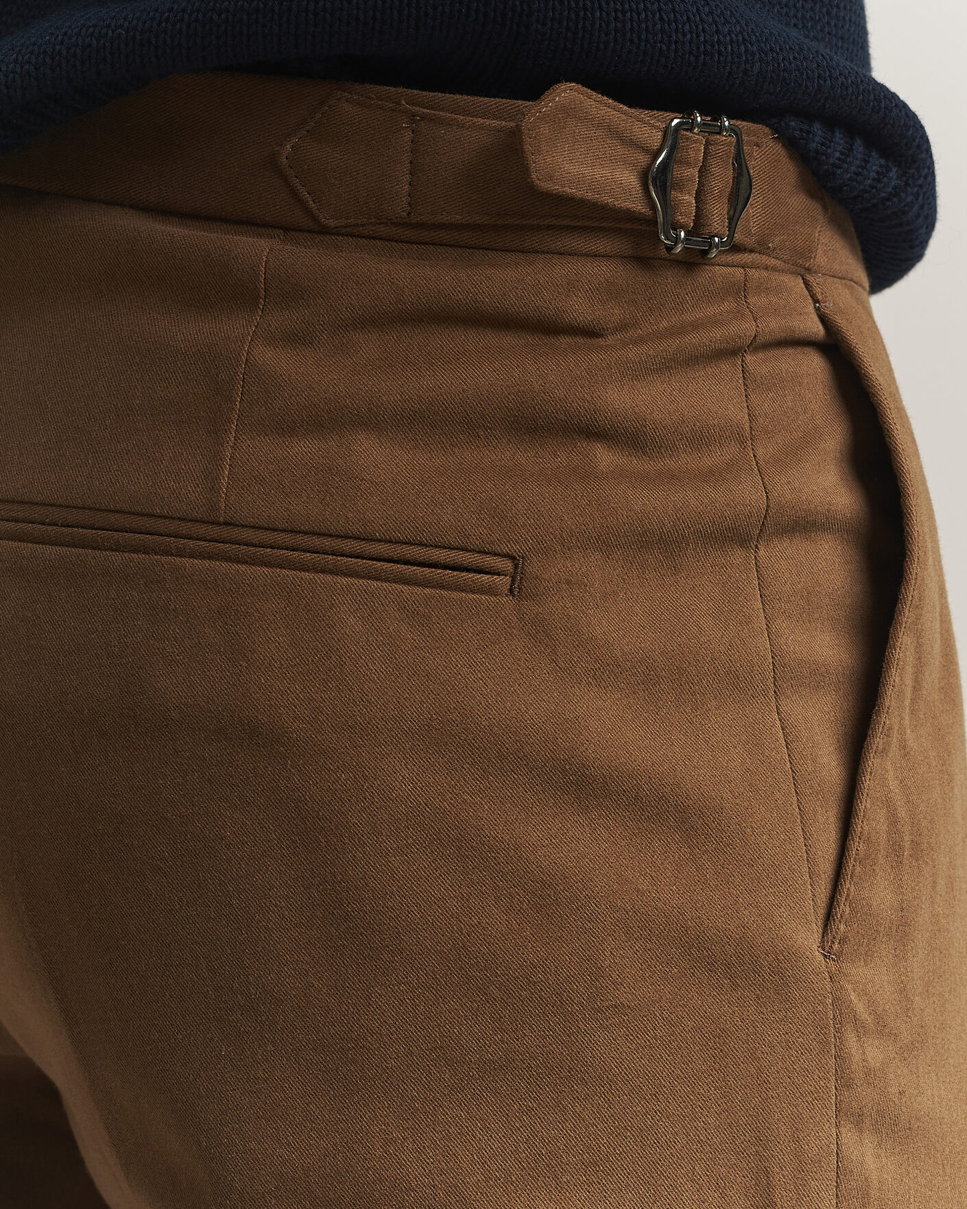 Herr | Byxor | Oscar Jacobson | Dandy Brushed Cotton Trousers Camel